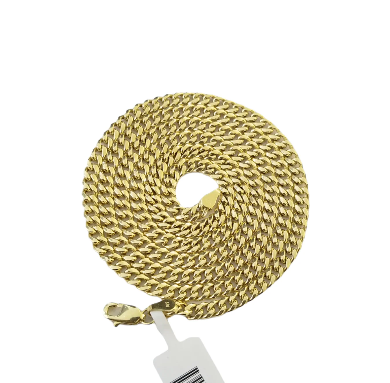 10K Yellow Gold Praying Hand Cross Pendant Charm 4mm Cuban Link Chain 26" Inch - Image 9