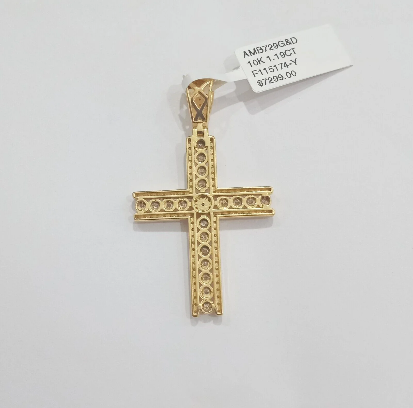 10k Yellow Gold Real Diamond Cross Charm Pendant 10kt gold - Image 7