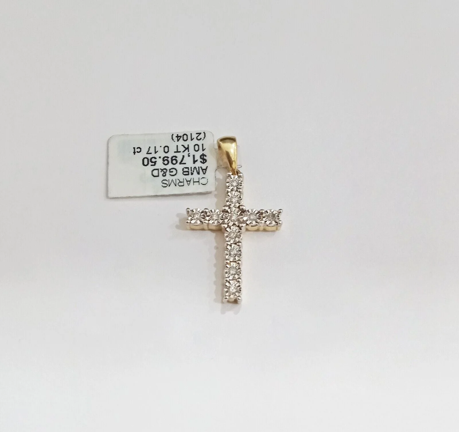 10k Yellow Gold Real Diamond Cross Charm Pendant Men Women - Image 2
