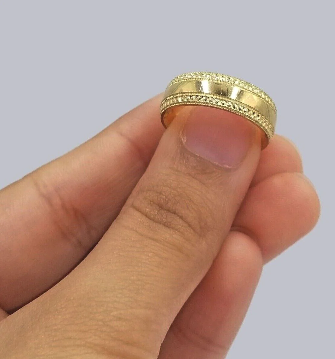10k Yellow Gold Ring Band Men's Engagement Wedding Anniversary Real 10kt gold,  Ring Sizes 6,7,8,9,10,11 & 12 - Image 4