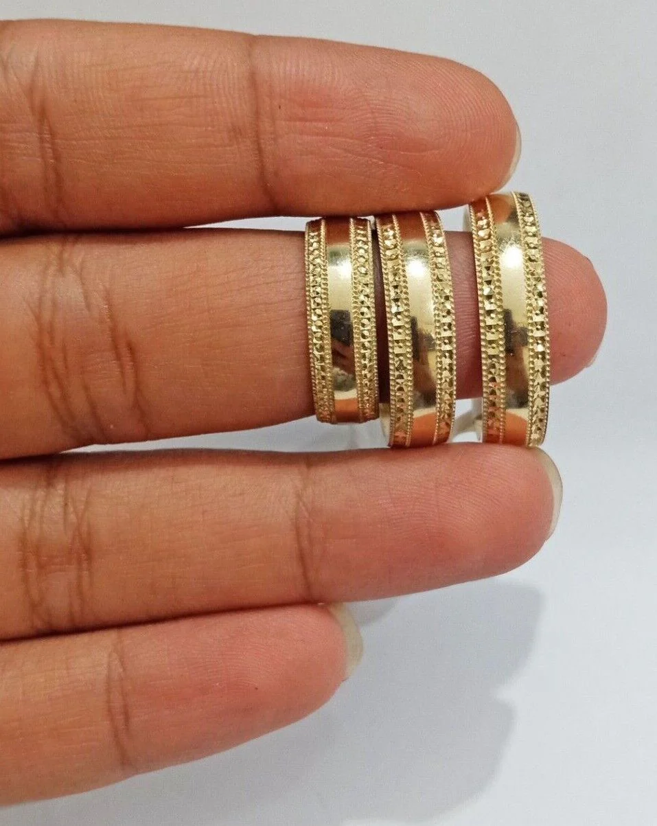 10k Yellow Gold Ring Band Men's Engagement Wedding Anniversary Real 10kt gold,  Ring Sizes 6,7,8,9,10,11 & 12 - Image 6