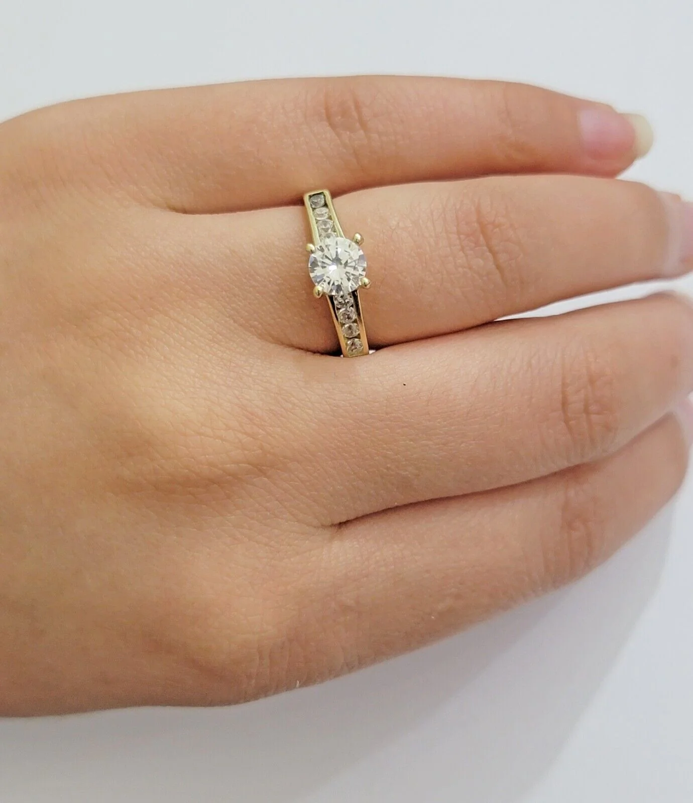 10k Yellow Gold Ring Ladies Engagement Wedding Band Ring Sizes 6,7,8,9,10,11 & 12