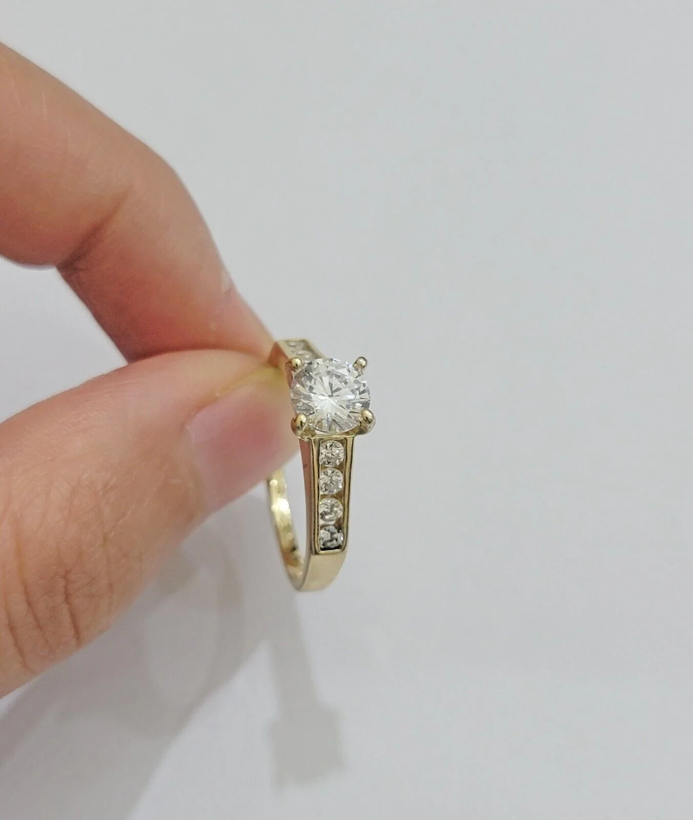10k Yellow Gold Ring Ladies Engagement Wedding Band Ring Sizes 6,7,8,9,10,11 & 12 - Image 2