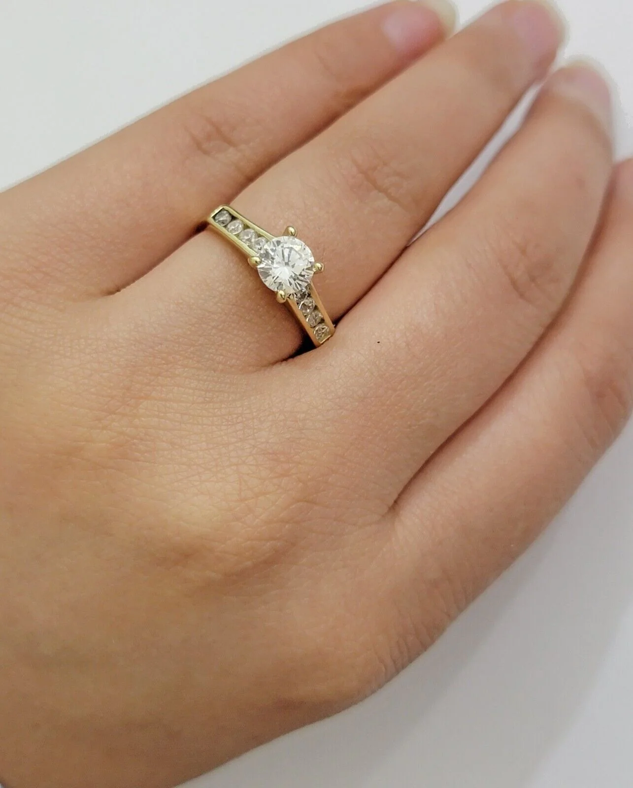 10k Yellow Gold Ring Ladies Engagement Wedding Band All Sizes Real 10kt Women - Image 4