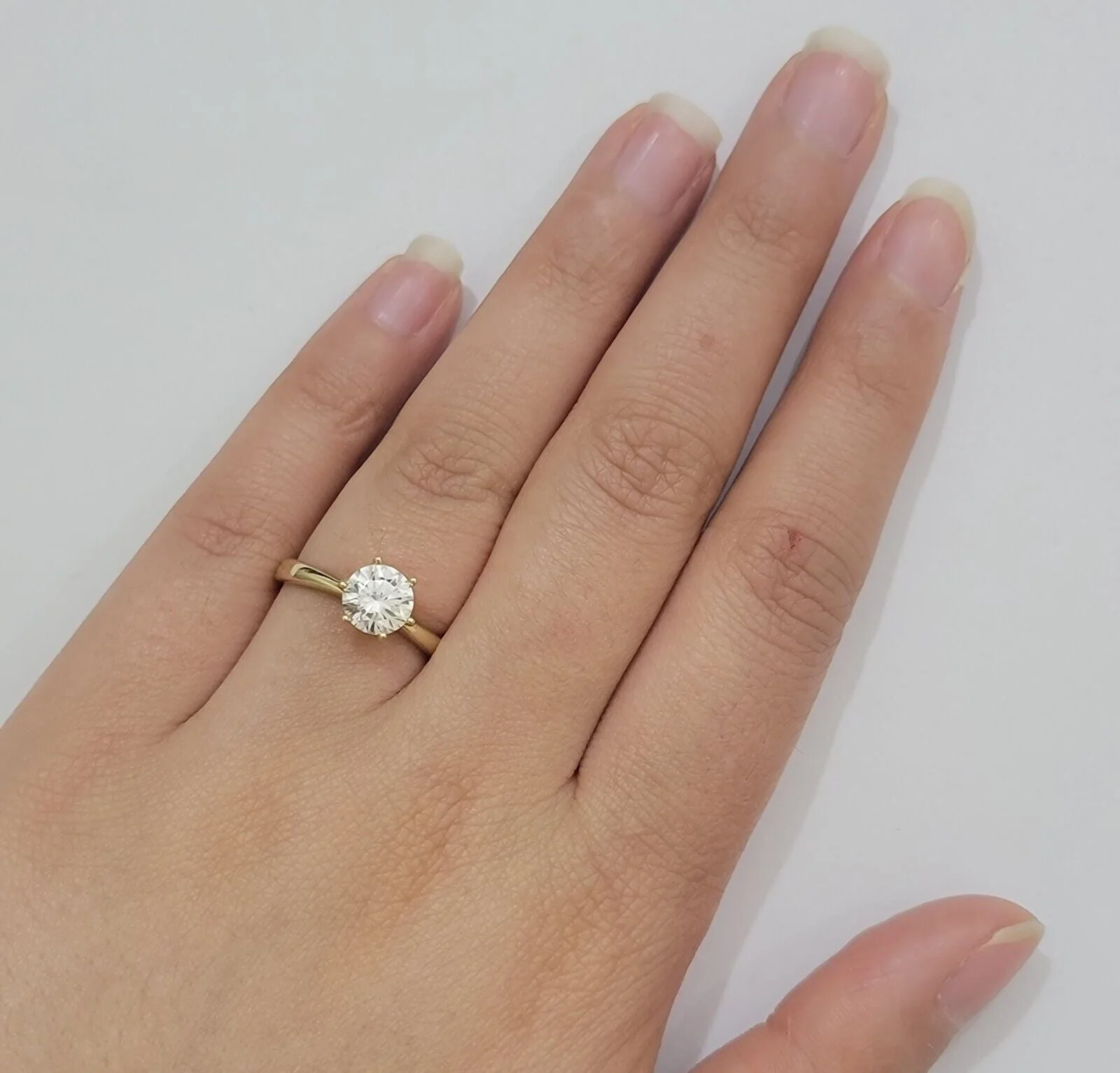 10k Yellow Gold Ring Ladies Solitaire Engagement Wedding Band REAL Ring Sizes 6,7,8,9,10,11 & 12