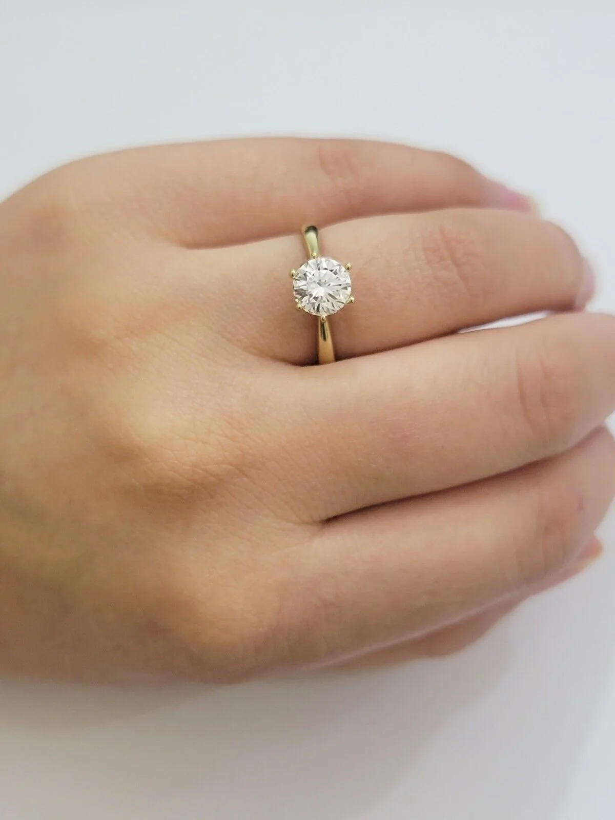 10k Yellow Gold Ring Ladies Solitaire Engagement Wedding Band REAL Ring Sizes 6,7,8,9,10,11 & 12 - Image 3