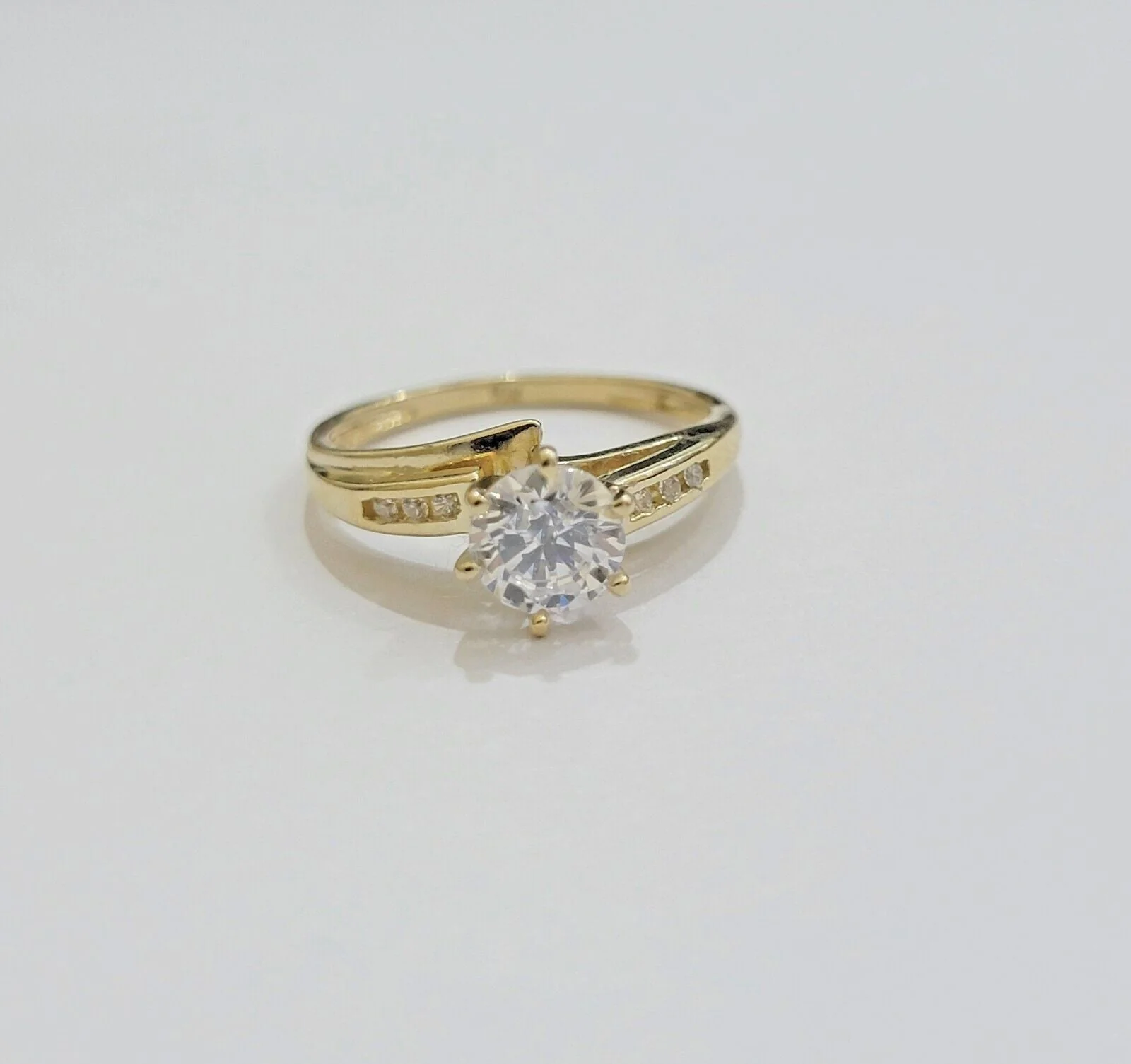 10k Yellow Gold Ring Ladies Wedding Band Real 10kt  Solitaire Engagement Women Ring Sizes 6,7,8,9,10,11 & 12 - Image 3