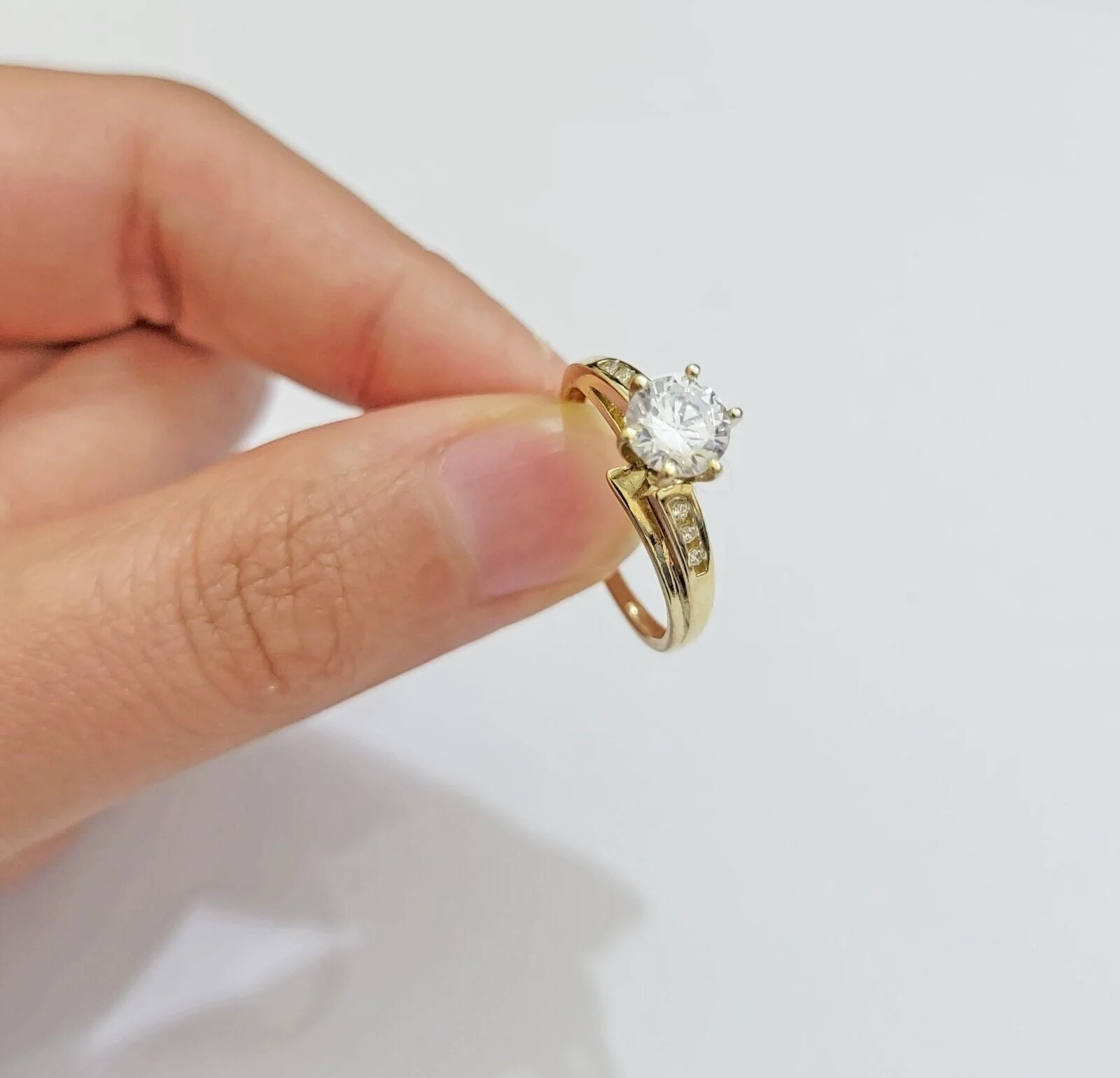 10k Yellow Gold Ring Ladies Wedding Band Real 10kt  Solitaire Engagement Women Ring Sizes 6,7,8,9,10,11 & 12 - Image 5