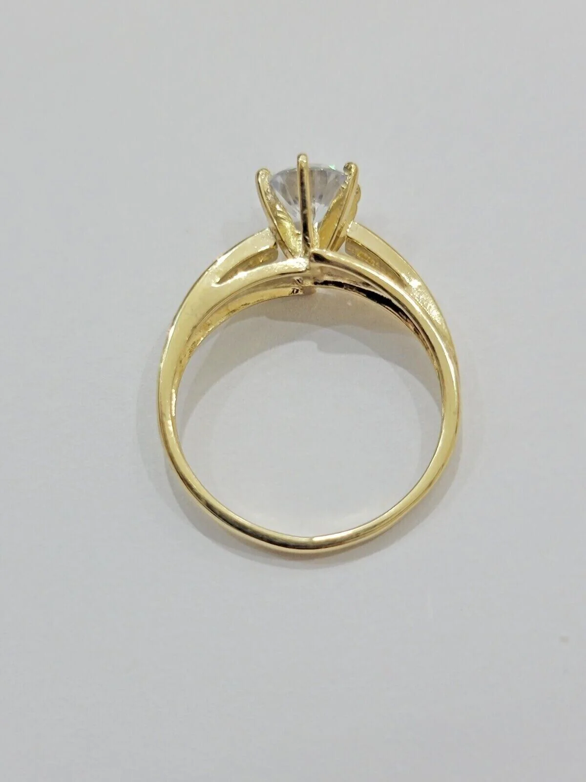 10k Yellow Gold Ring Ladies Wedding Band Real 10kt  Solitaire Engagement Women Ring Sizes 6,7,8,9,10,11 & 12 - Image 6