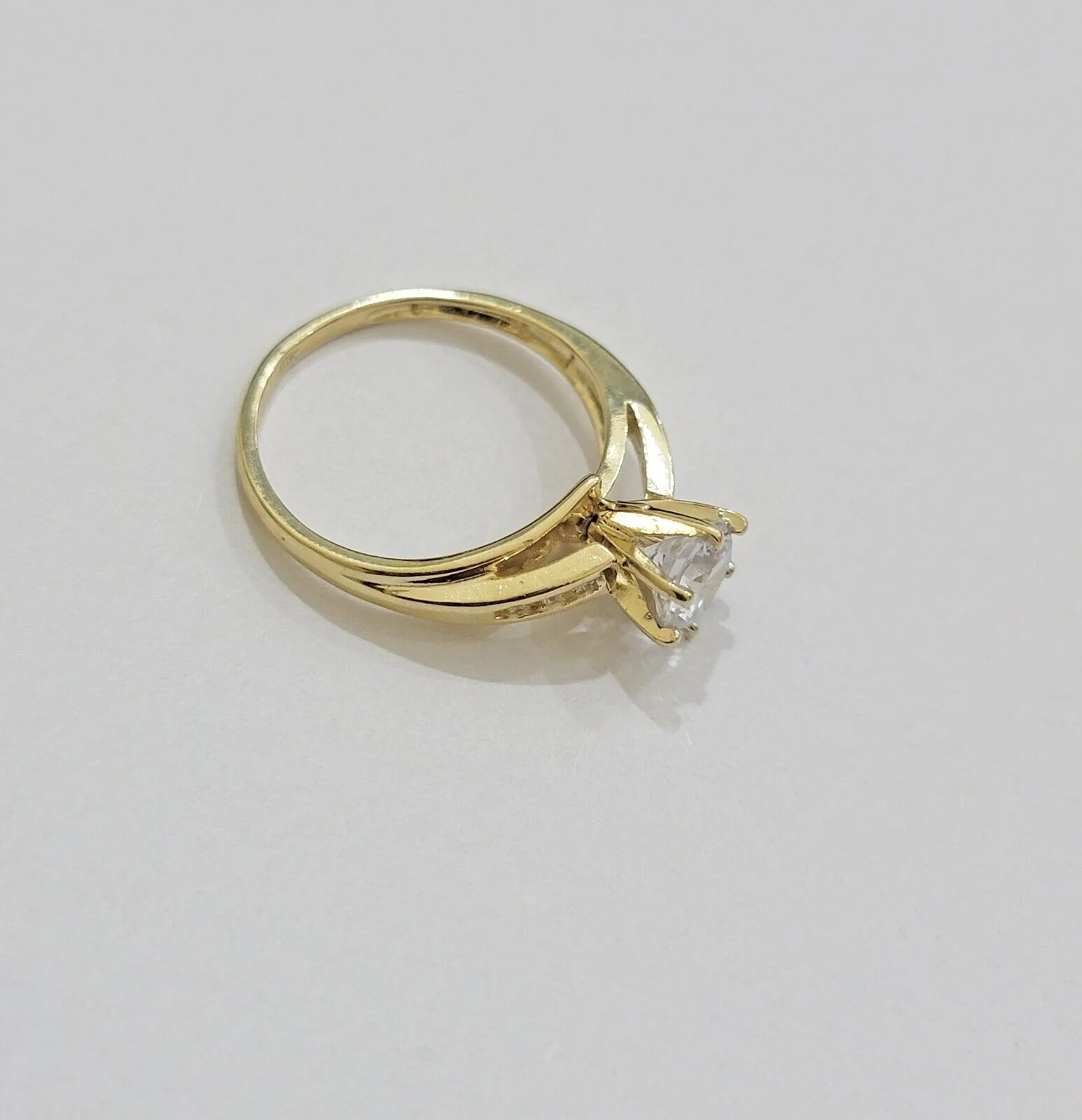 10k Yellow Gold Ring Ladies Wedding Band Real 10kt  Solitaire Engagement Women Ring Sizes 6,7,8,9,10,11 & 12 - Image 7