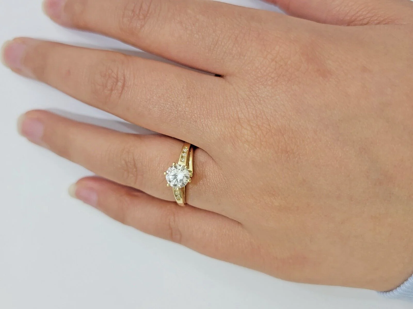 10k Yellow Gold Ring Ladies Wedding Band Real 10kt  Solitaire Engagement Women  Ring Sizes 6,7,8,9,10,11 & 12 - Image 4