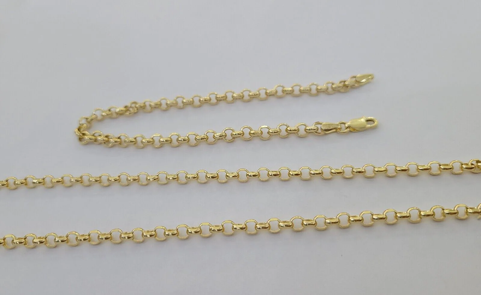 10k Yellow Gold Rolo Chain Bracelet 8 Inch 5mm Link Necklace Chain 22" Inch - Image 5