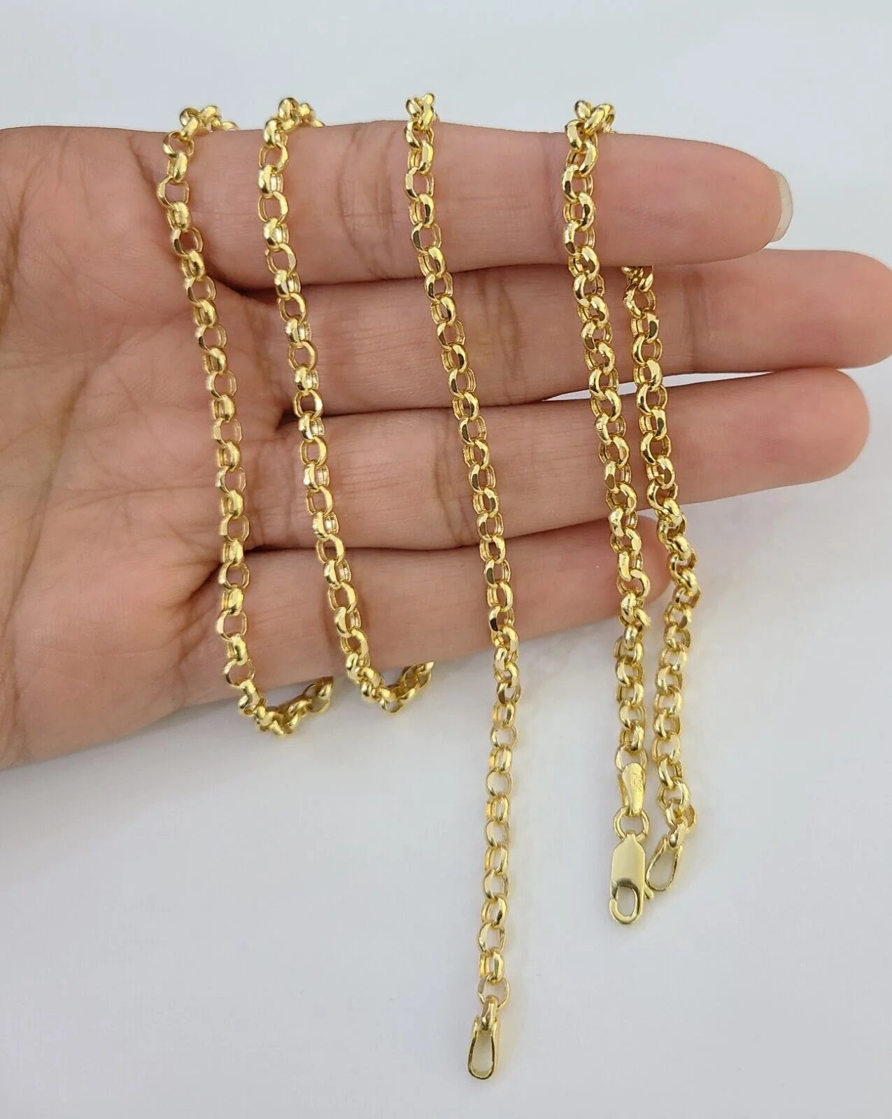 10k Yellow Gold Rolo Chain Bracelet 8 Inch 5mm Link Necklace Chain 22" Inch - Image 7