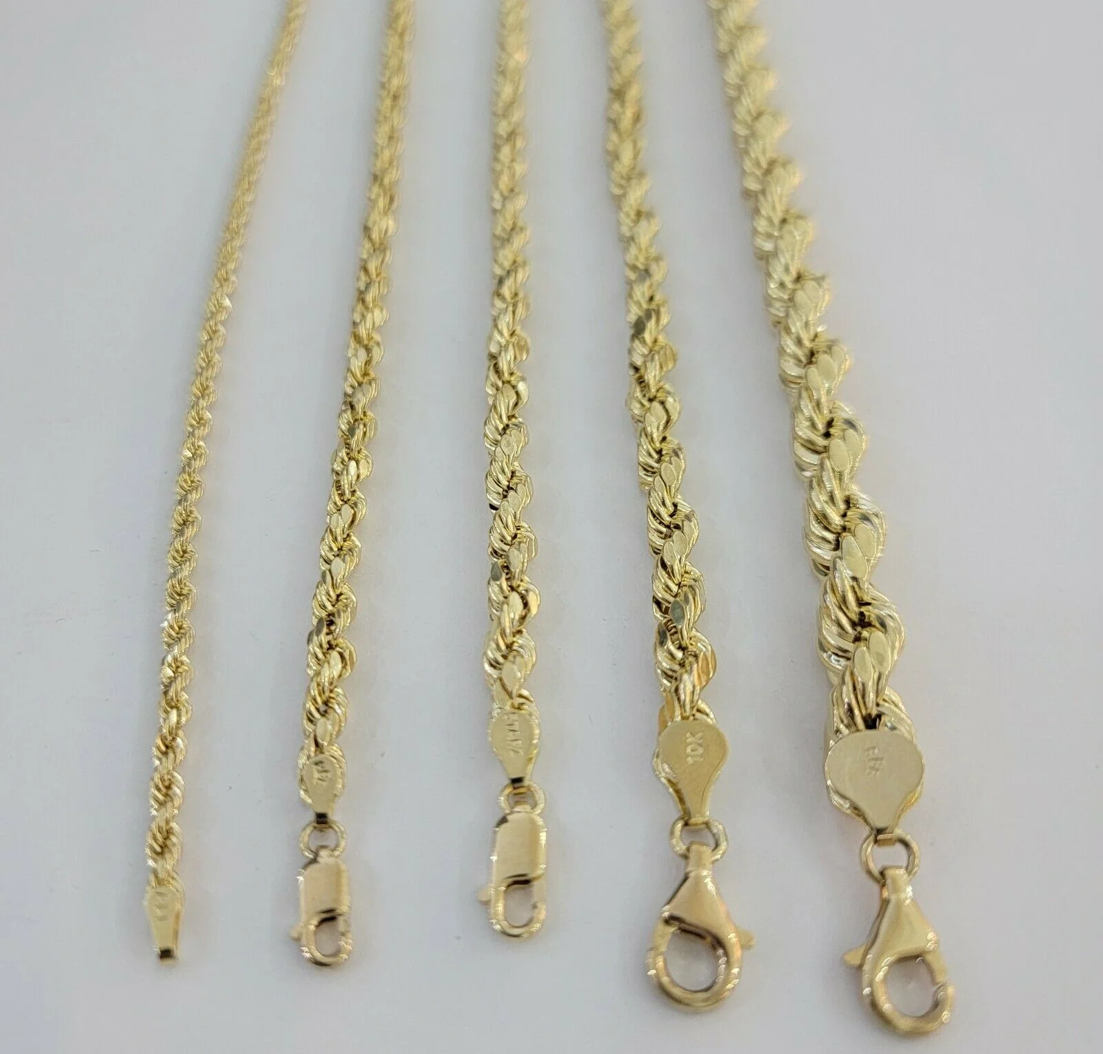 10k Yellow Gold Rope bracelet 7" 7.5" 8" 8.5" 9" Men Women 3mm- 8mm REAL 10 KT - Image 10