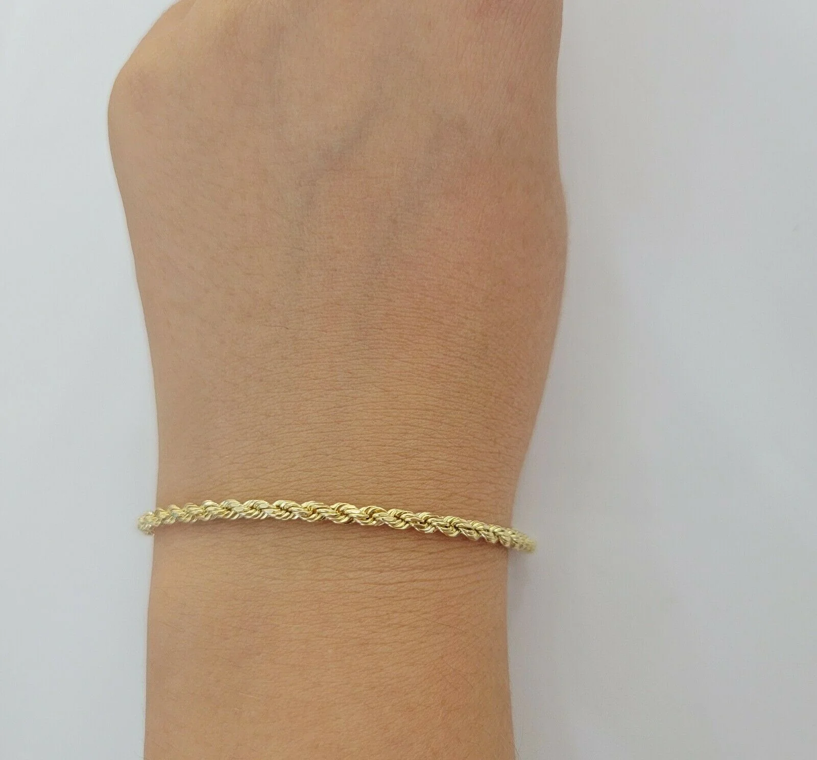 10k Yellow Gold Rope bracelet 7" 7.5" 8" 8.5" 9" Men Women 3mm- 8mm REAL 10 KT - Image 4