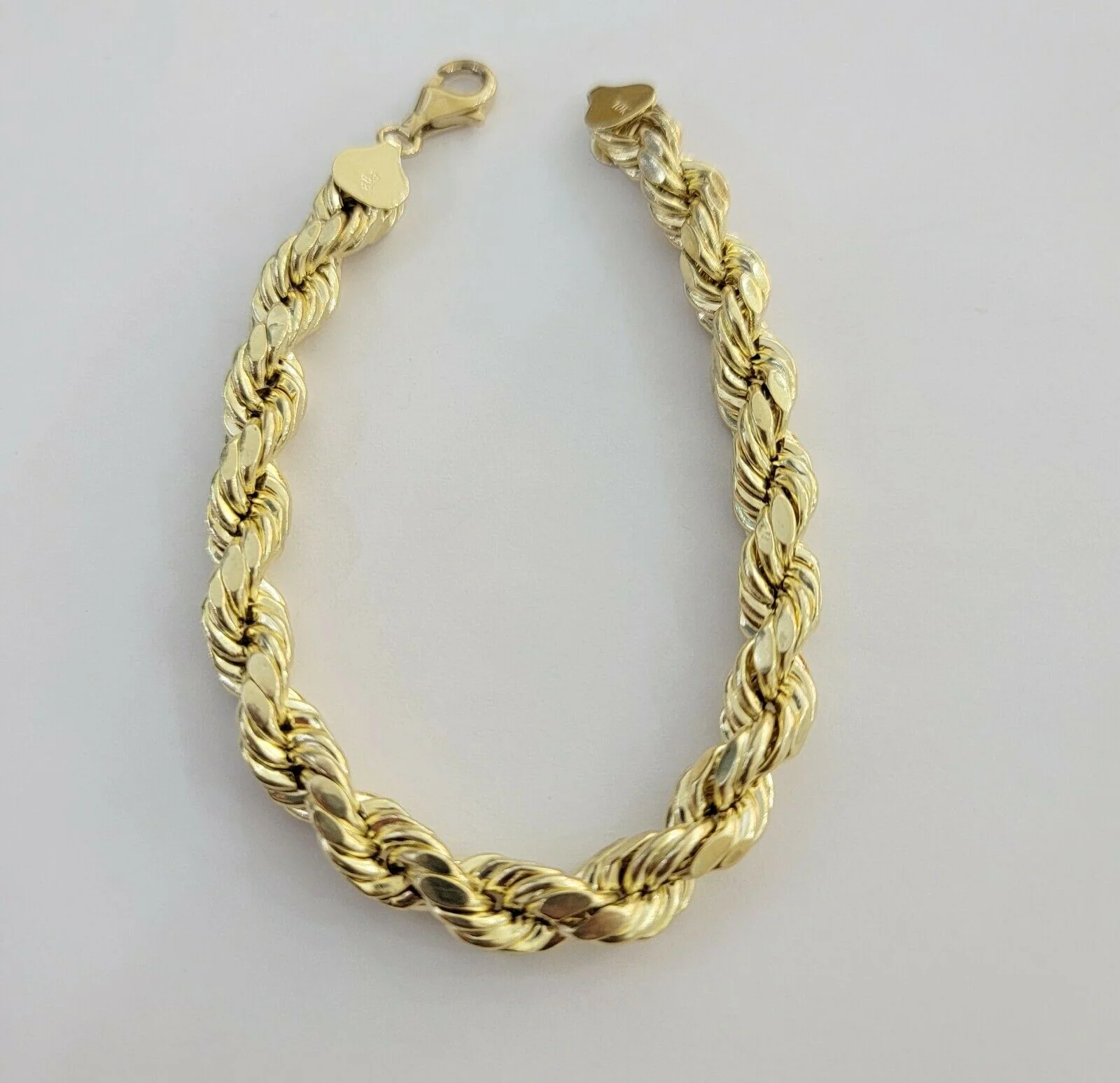 10k Yellow Gold Rope bracelet 7" 7.5" 8" 8.5" 9" Men Women 3mm- 8mm REAL 10 KT - Image 9