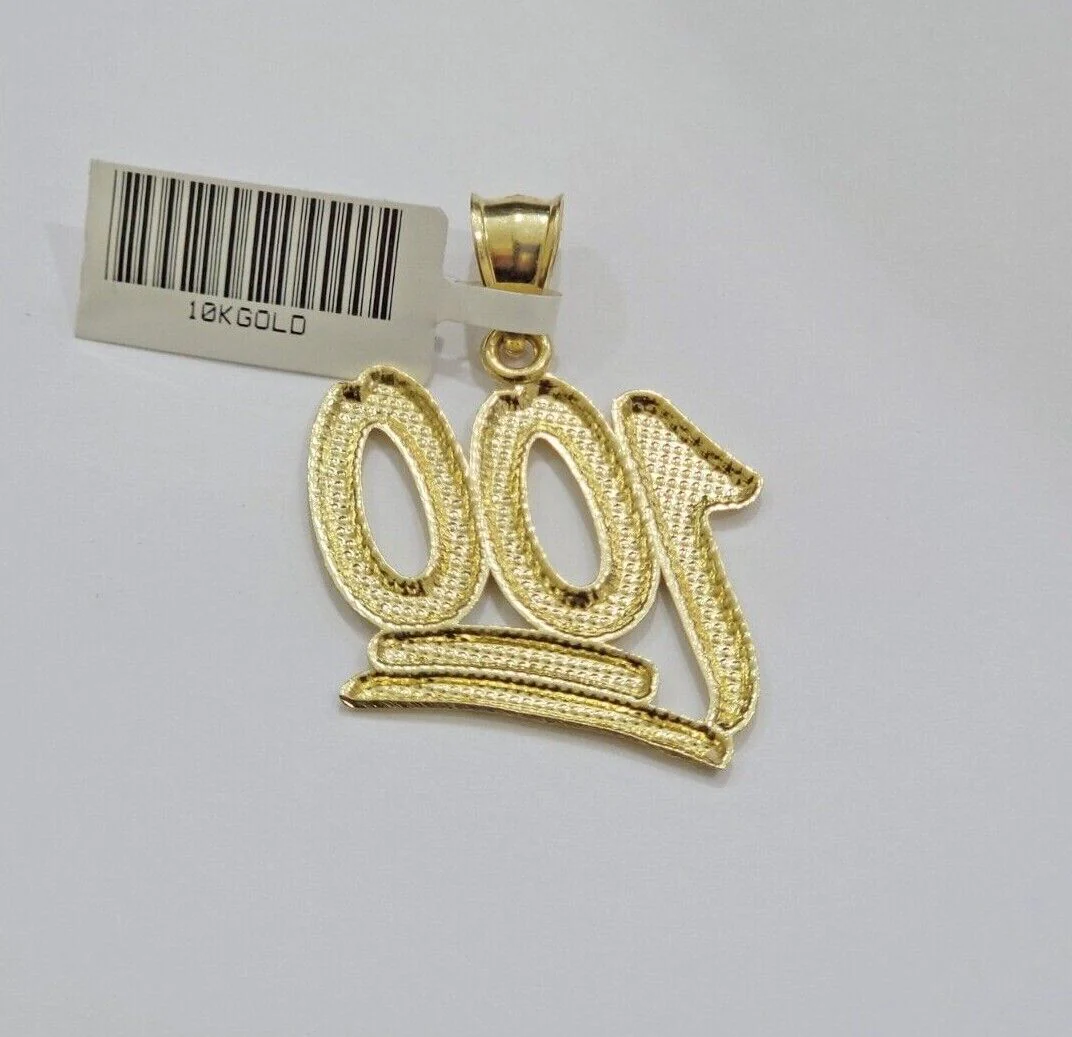 10k Yellow Gold Rope Chain 100 Charm Pendant Set 18"-28 Inch 3mm Necklace REAL - Image 2