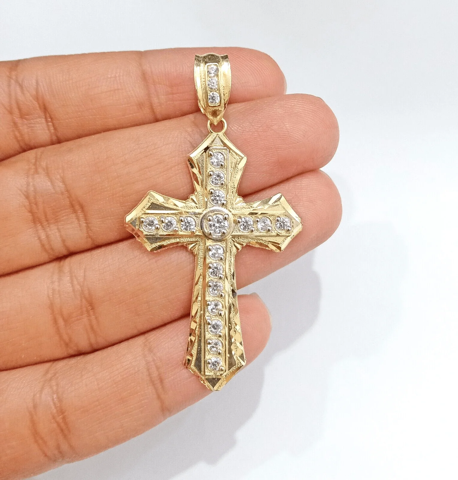 10k Yellow Gold Rope Chain 26" 5mm Necklace Cross Charm Pendant Set REAL 10k Men - Image 3