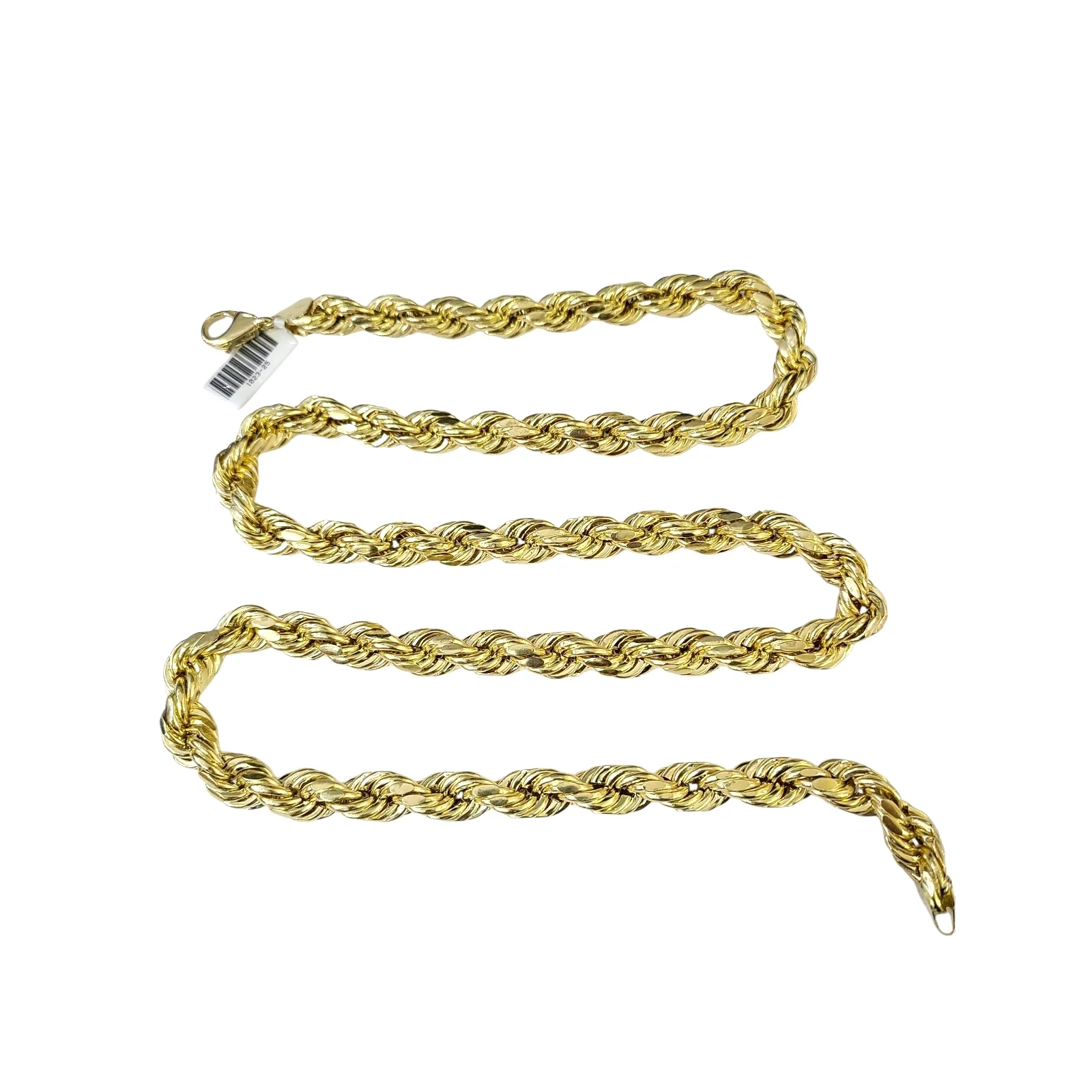 10k Yellow Gold Rope Chain Necklace 10mm 20-30 Inch Diamond Cuts Men's 10kt - Image 7