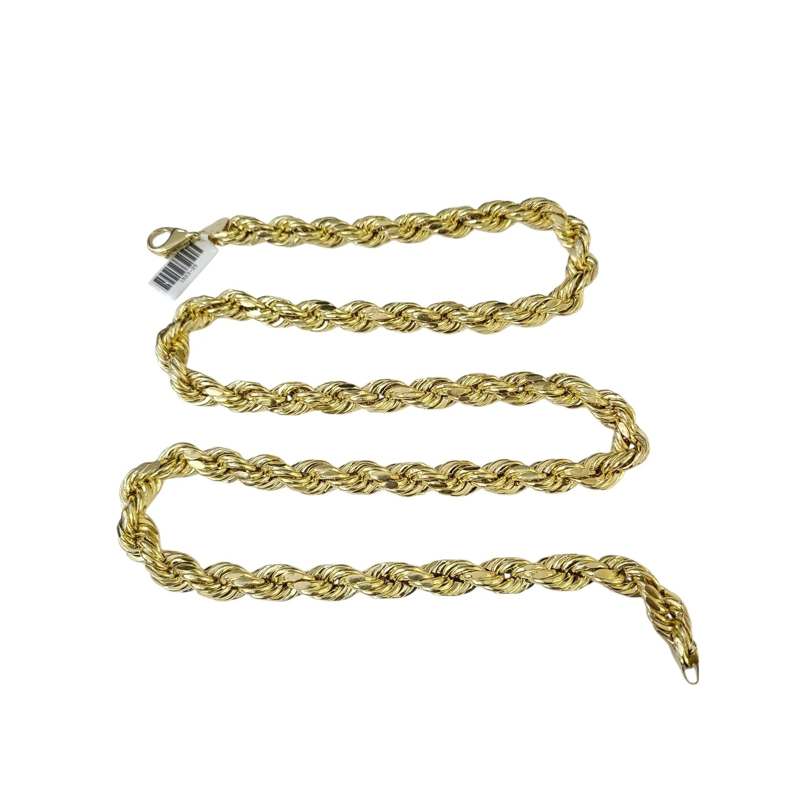 10K Yellow Gold Rope Chain Necklace 10mm 30 Inch REAL 10kt Diamond Cuts Men's - Image 3