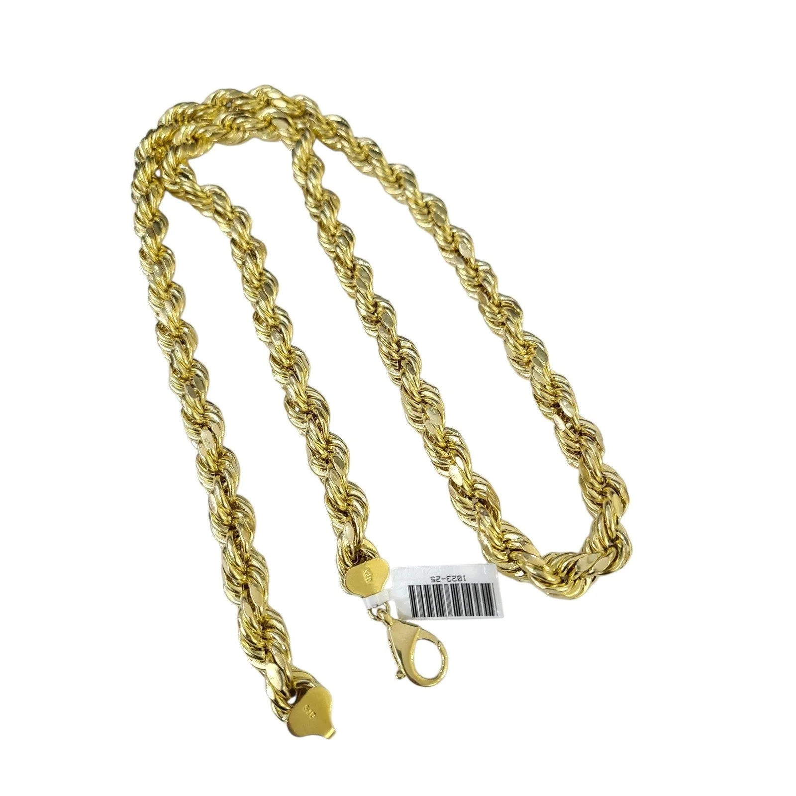 10K Yellow Gold Rope Chain Necklace 10mm 30 Inch REAL 10kt Diamond Cuts Men's - Image 5