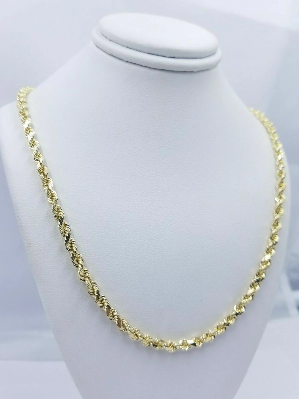 10k Yellow Gold Rope Chain Necklace 18"-30" Men Women 4mm-10mm Real Gold Hollow - Image 21