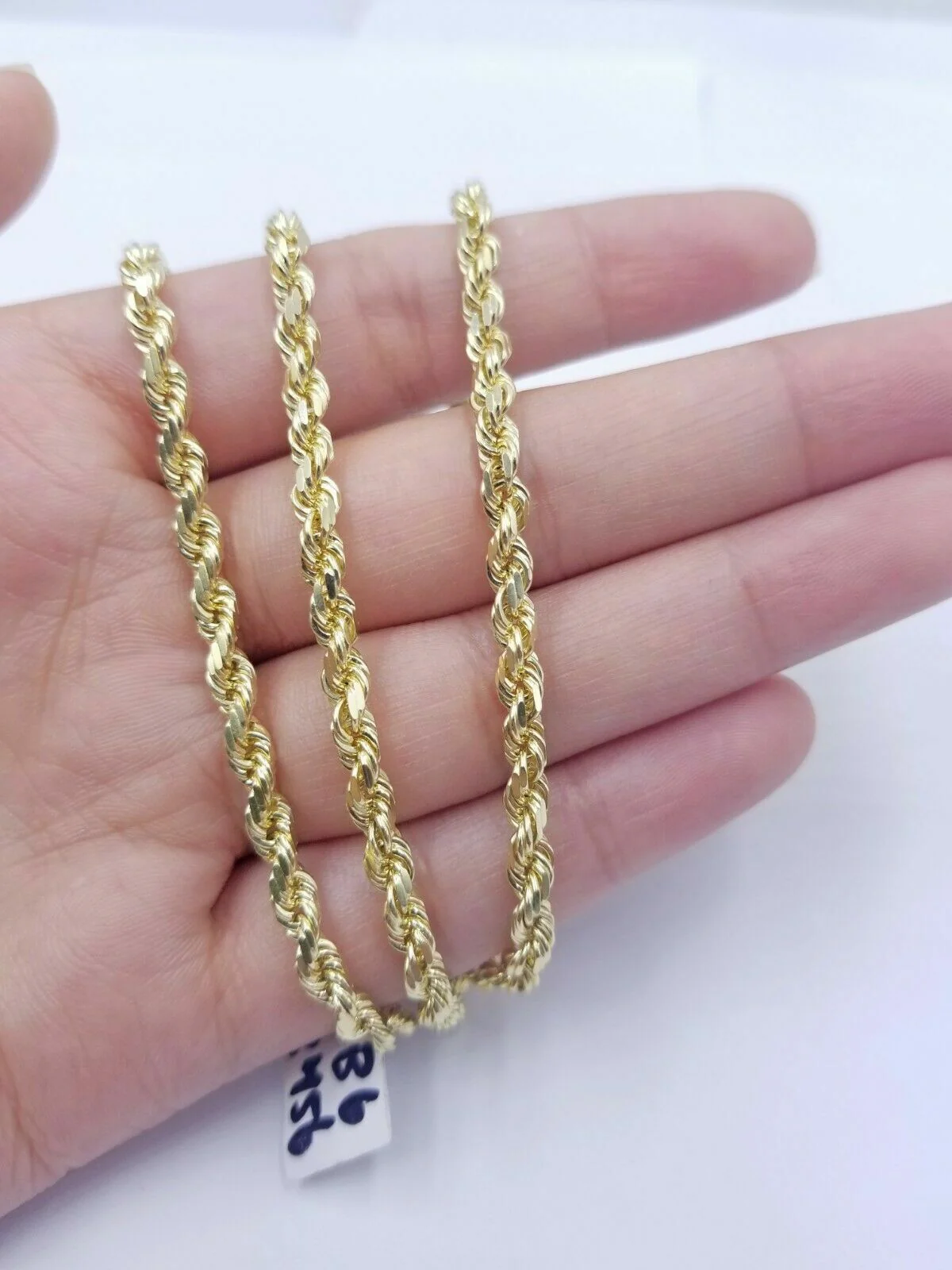 10k Yellow Gold Rope Chain Necklace 18"-30" Men Women 4mm-10mm Real Gold Hollow - Image 22