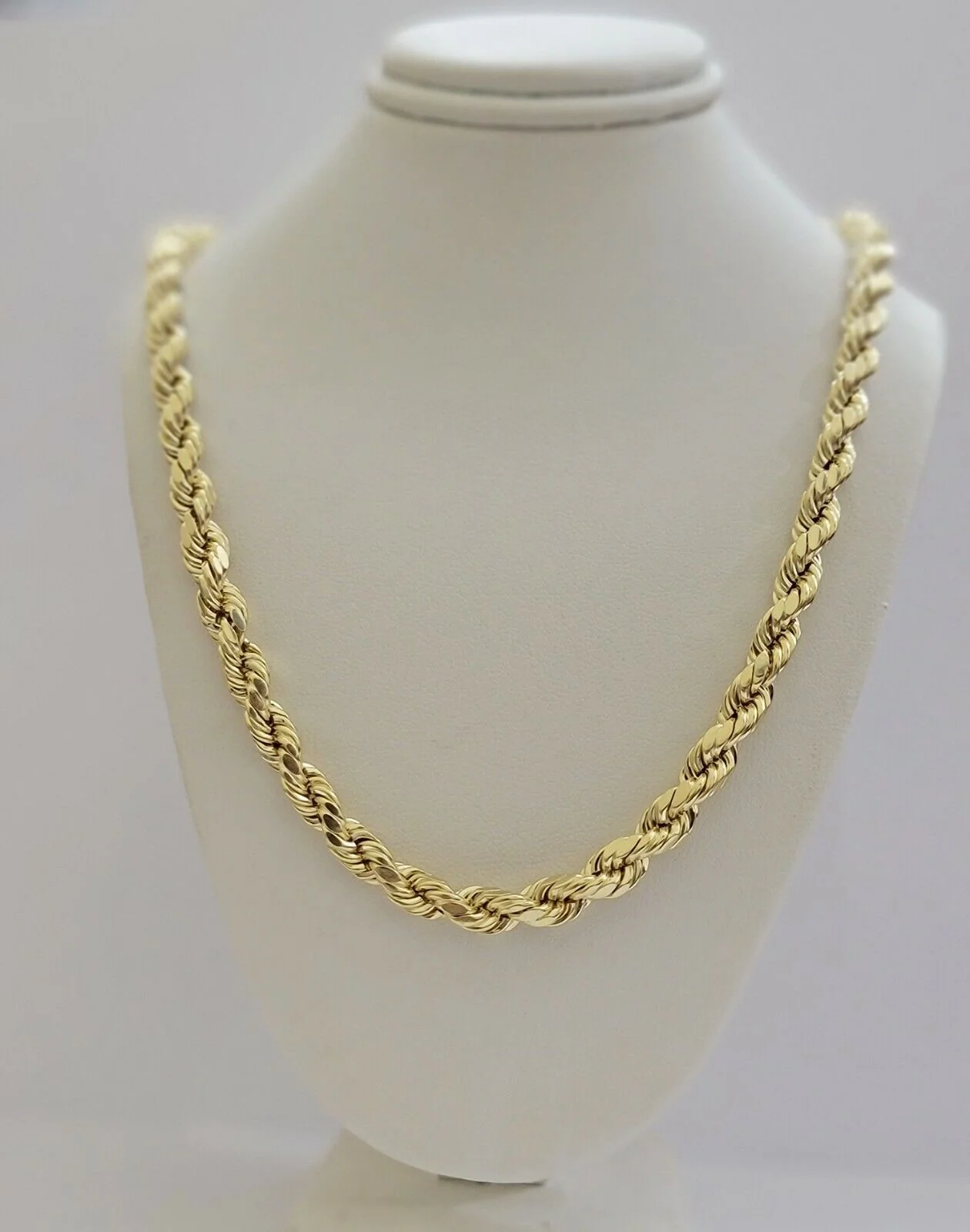 10k Yellow Gold Rope Chain Necklace 18"-30" Men Women 4mm-10mm Real Gold Hollow - Image 6