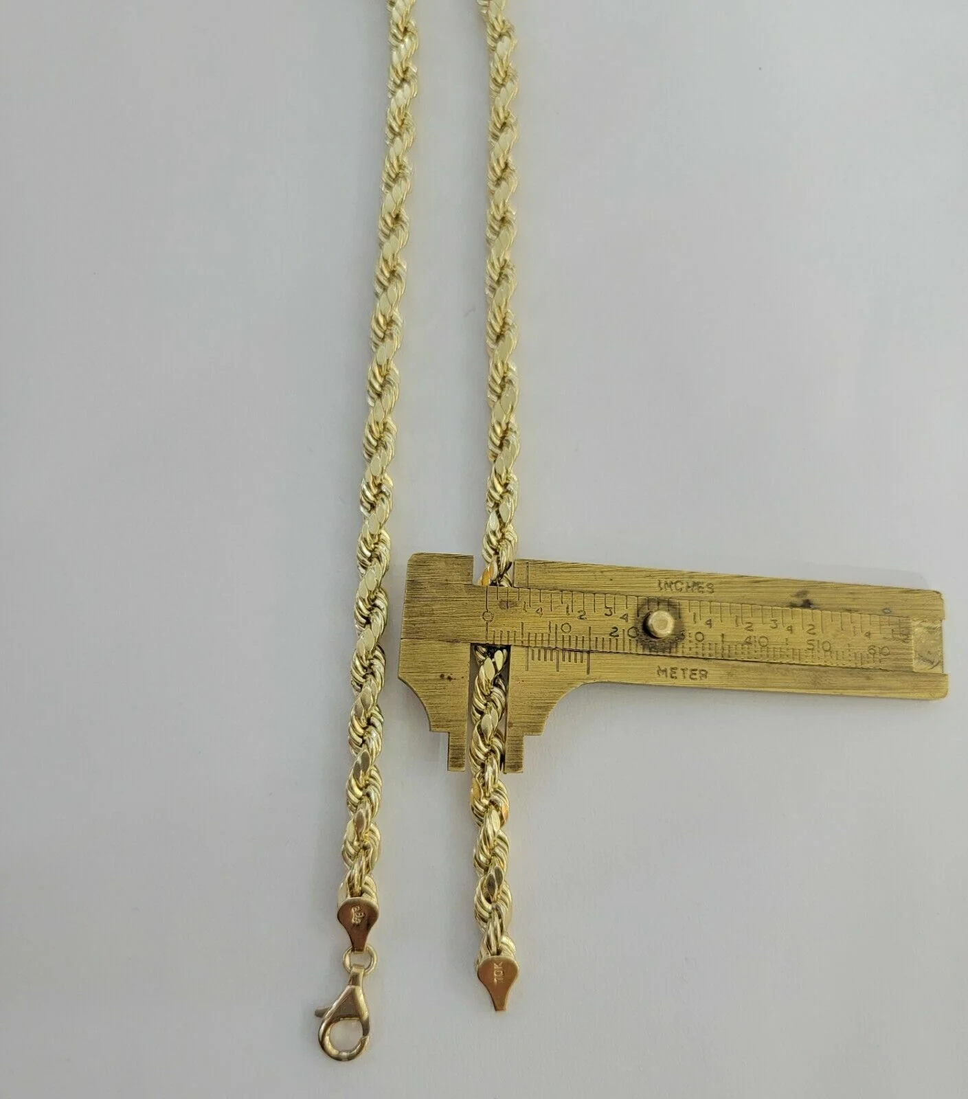 10k Yellow Gold Rope Chain Necklace 18"-30" Men Women 4mm-10mm Real Gold Hollow - Image 9