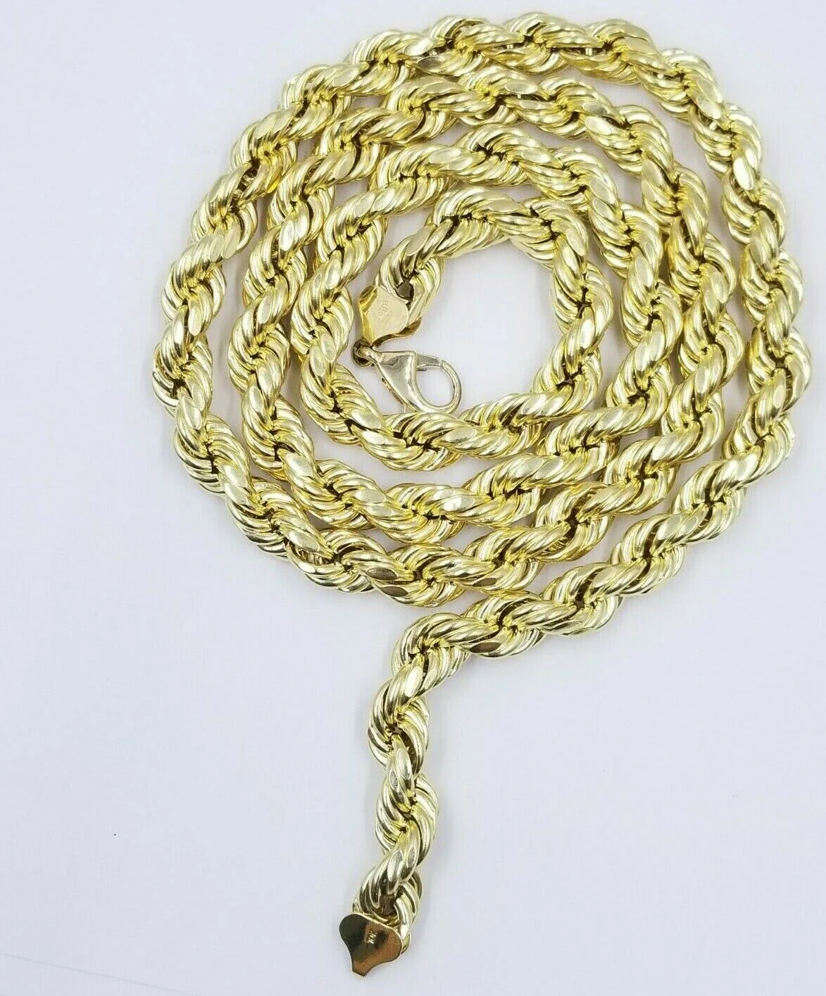 10k Yellow Gold Rope Chain Necklace 18"-30" Men Women Inch 4mm- 10mm REAL 10 KT - Image 13