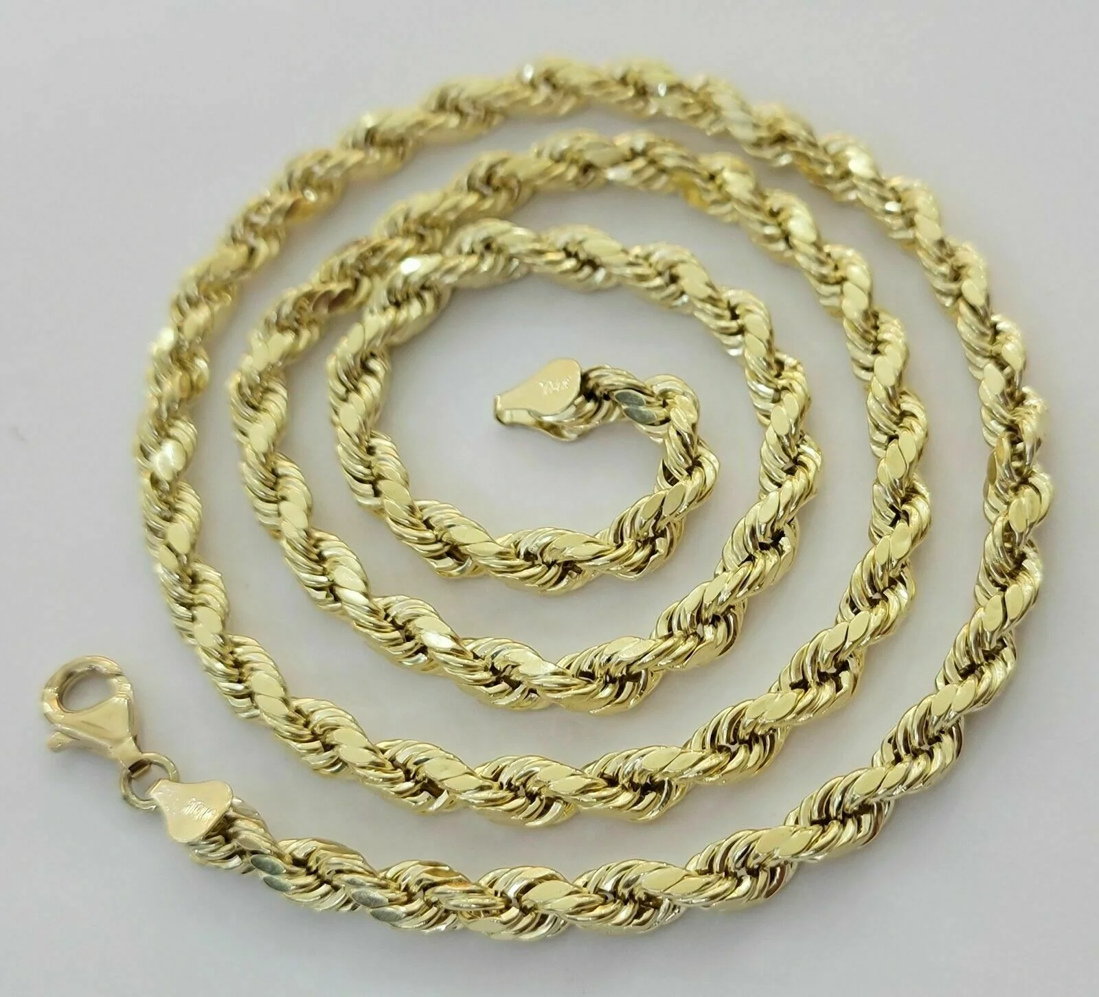 10k Yellow Gold Rope Chain Necklace 18"-30" Men Women Inch 4mm- 10mm REAL 10 KT - Image 16