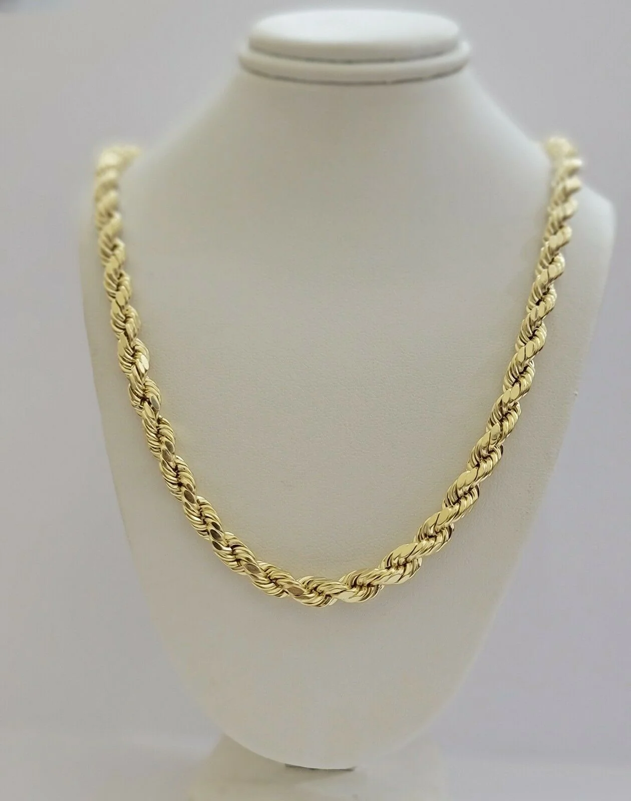 10k Yellow Gold Rope Chain Necklace 18"-30" Men Women Inch 4mm- 10mm REAL 10 KT - Image 3