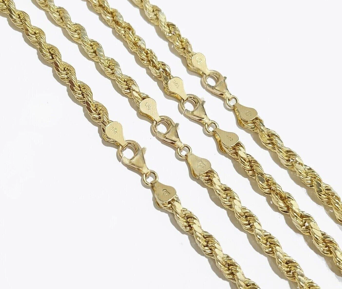 10k Yellow Gold Rope Chain Necklace 22 Inch 8mm Diamond Cuts Men's REAL 10KT - Image 7