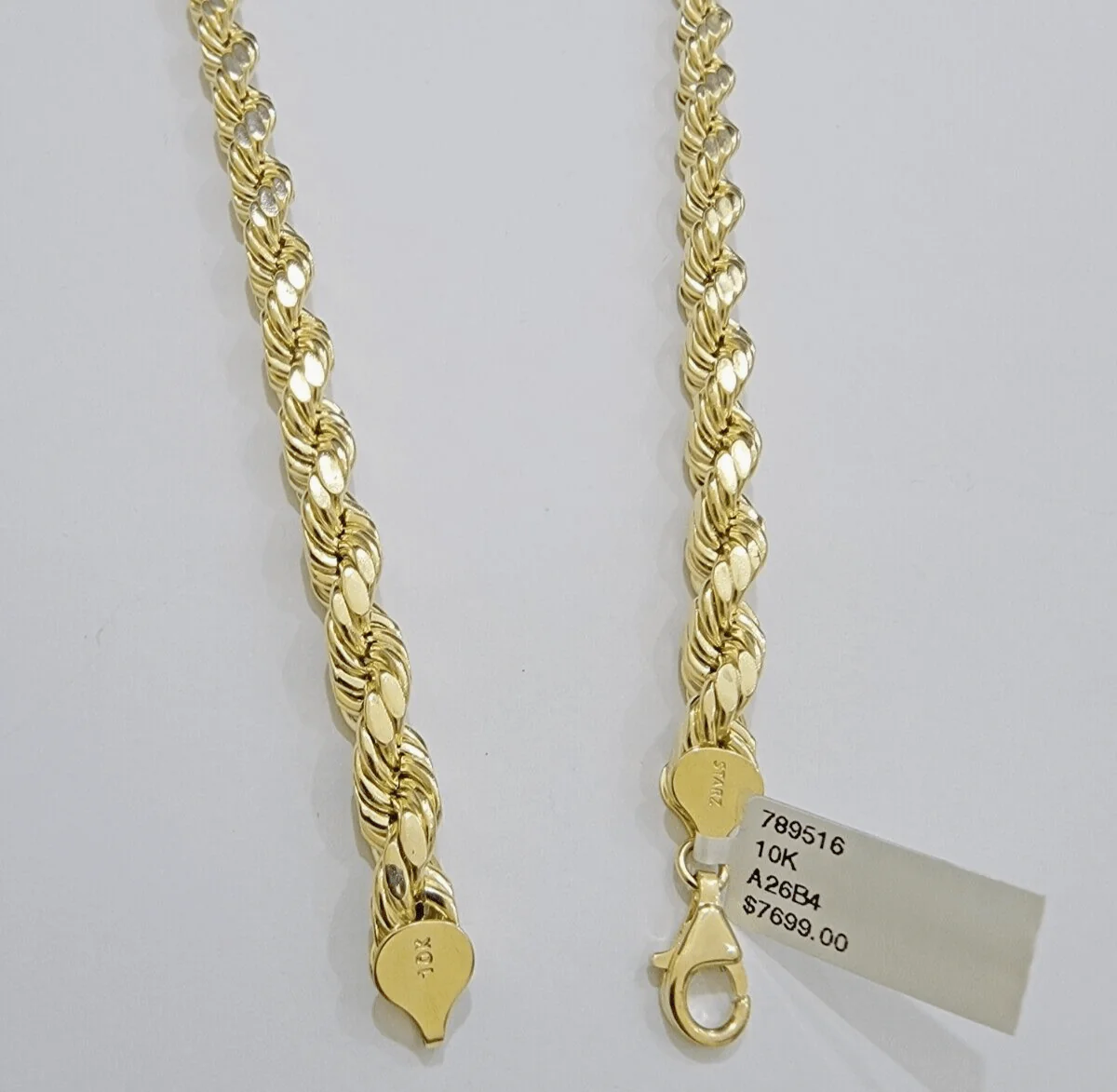 10k Yellow Gold Rope Chain Necklace 28 Inch 8mm Diamond Cuts Men's REAL 10KT - Image 6