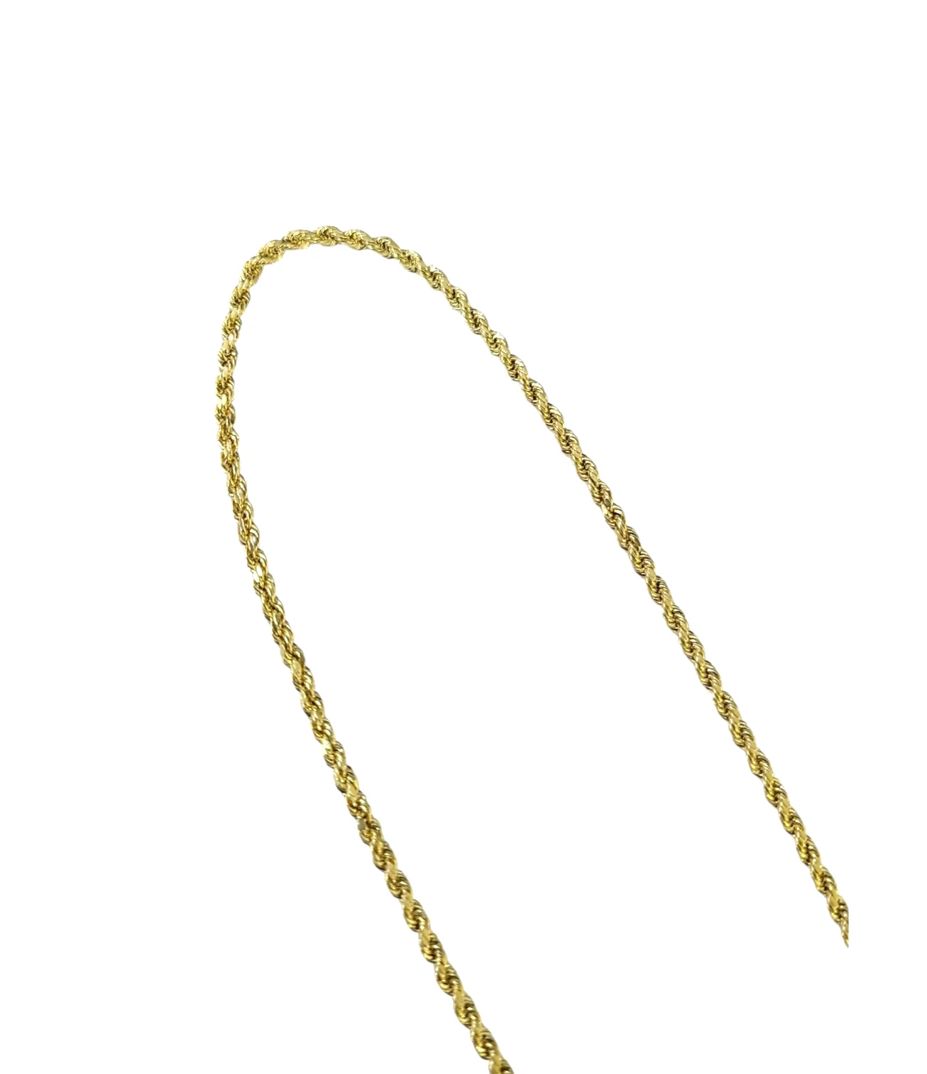 10K Yellow Gold Rope Chain Necklace 2mm 22 Inch REAL 10kt Diamond Cuts Womens - Image 5