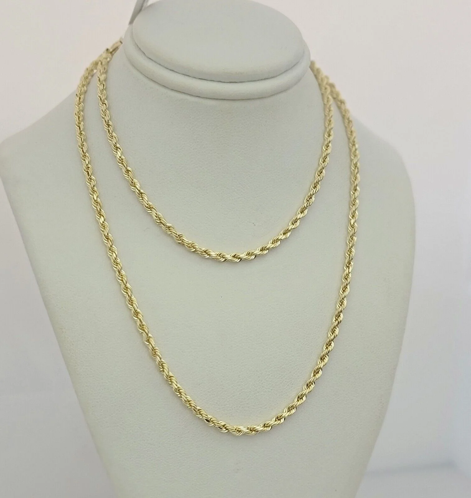 10K Yellow Gold Rope Chain Necklace 3mm 22 Inch REAL 10kt For Men & Women - Image 2