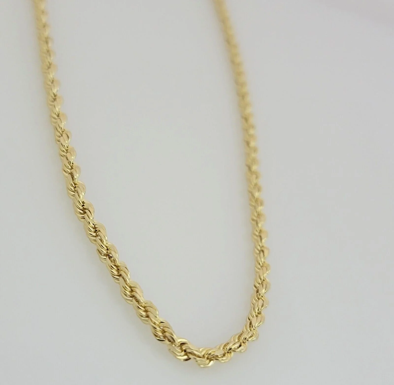 10K Yellow Gold Rope Chain Necklace 3mm 24" REAL 10kt Diamond Cut For Men &Women - Image 6