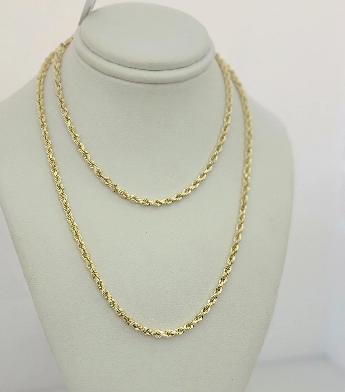 10K Yellow Gold Rope Chain Necklace 3mm 24" REAL 10kt Diamond Cut For Men &Women - Image 8