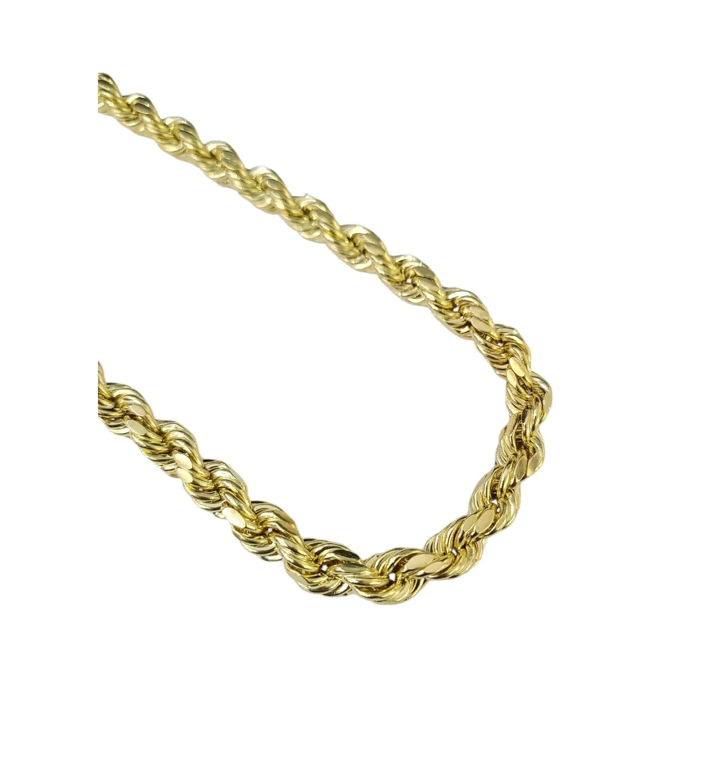 10K Yellow Gold Rope Chain Necklace 8mm 22 Inch REAL 10kt Diamond Cuts Men's - Image 3