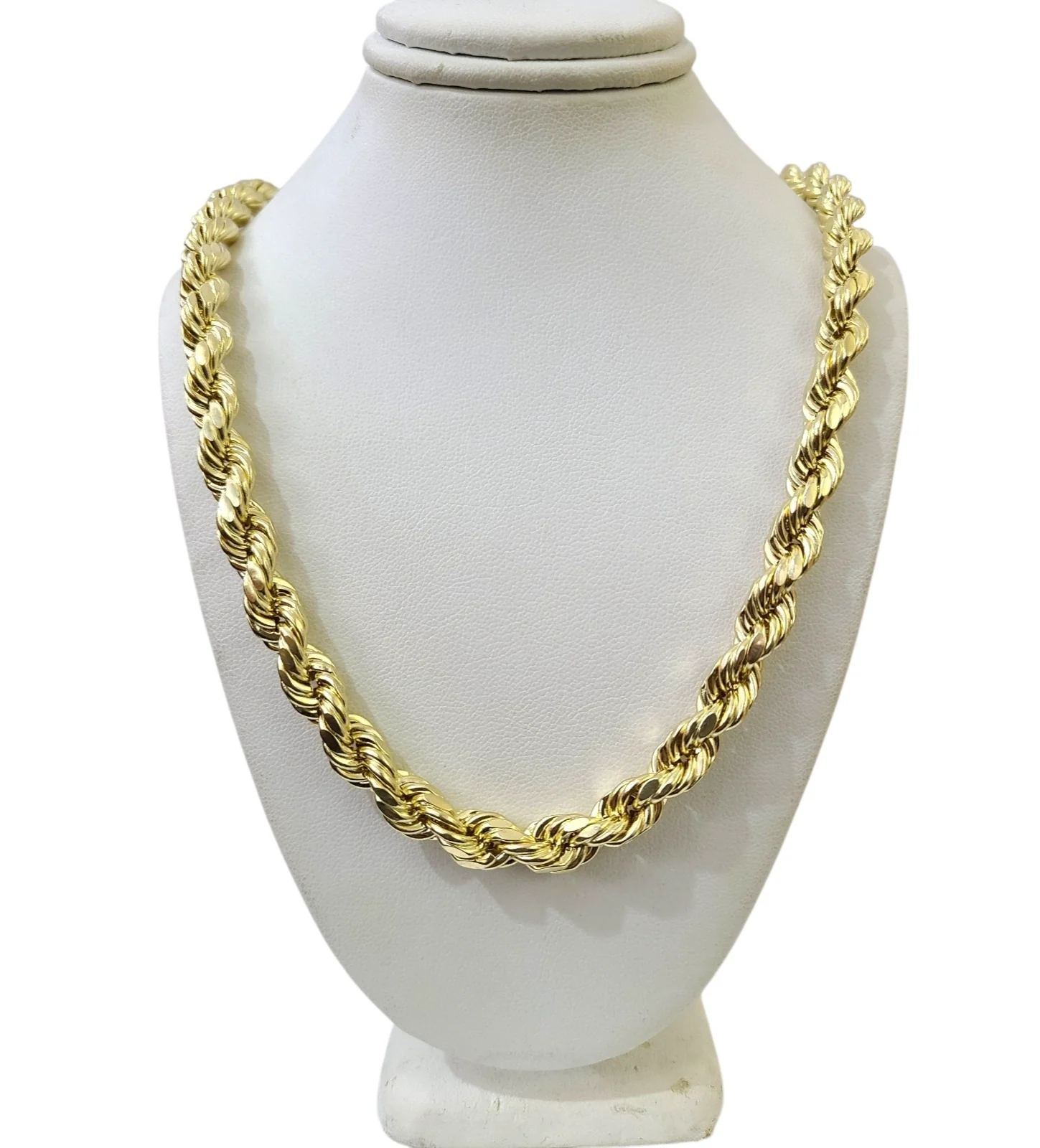 10K Yellow Gold Rope Chain Necklace 8mm 22 Inch REAL 10kt Diamond Cuts Men's - Image 4