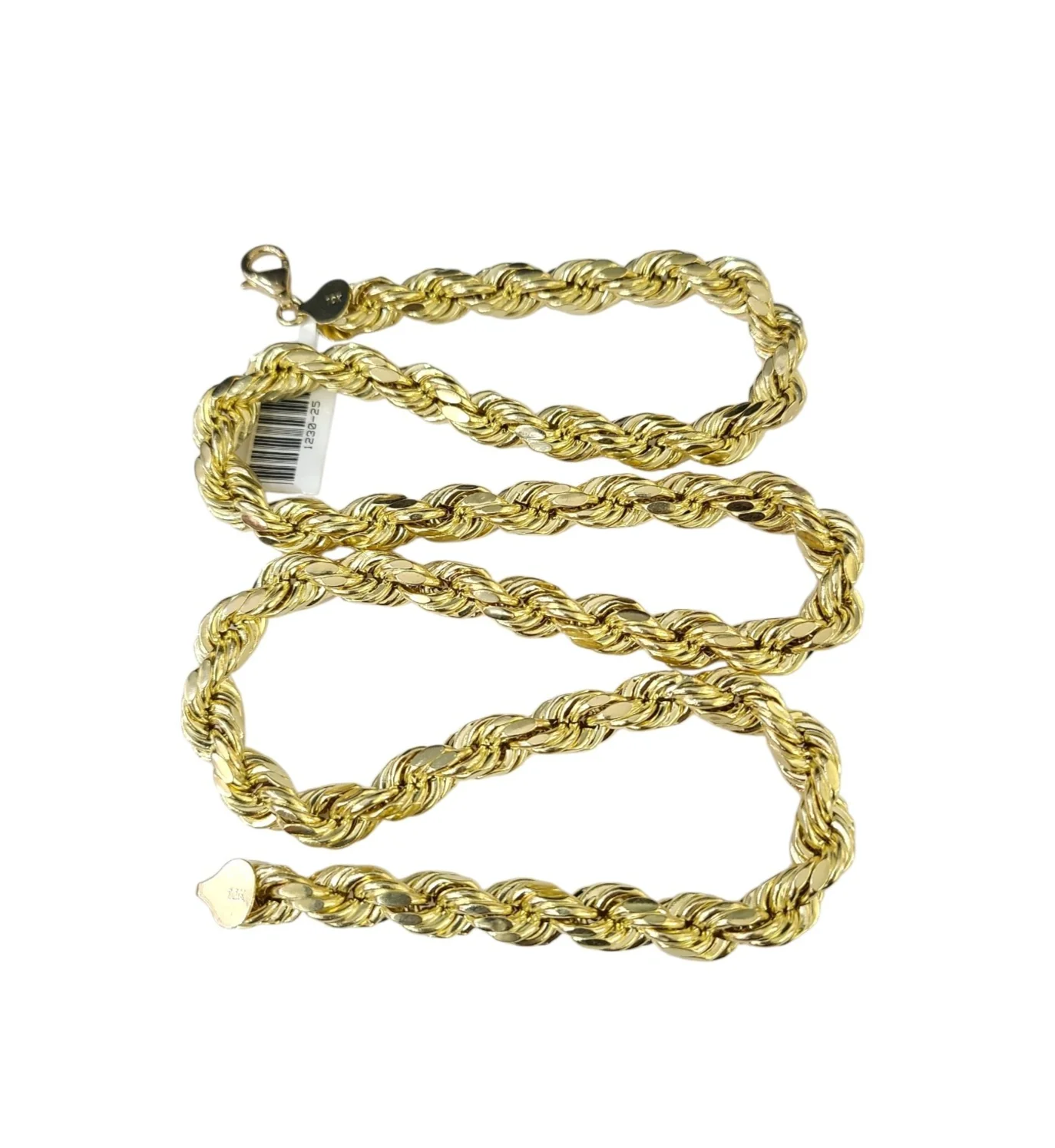 10K Yellow Gold Rope Chain Necklace 8mm 22 Inch REAL 10kt Diamond Cuts Men's - Image 6