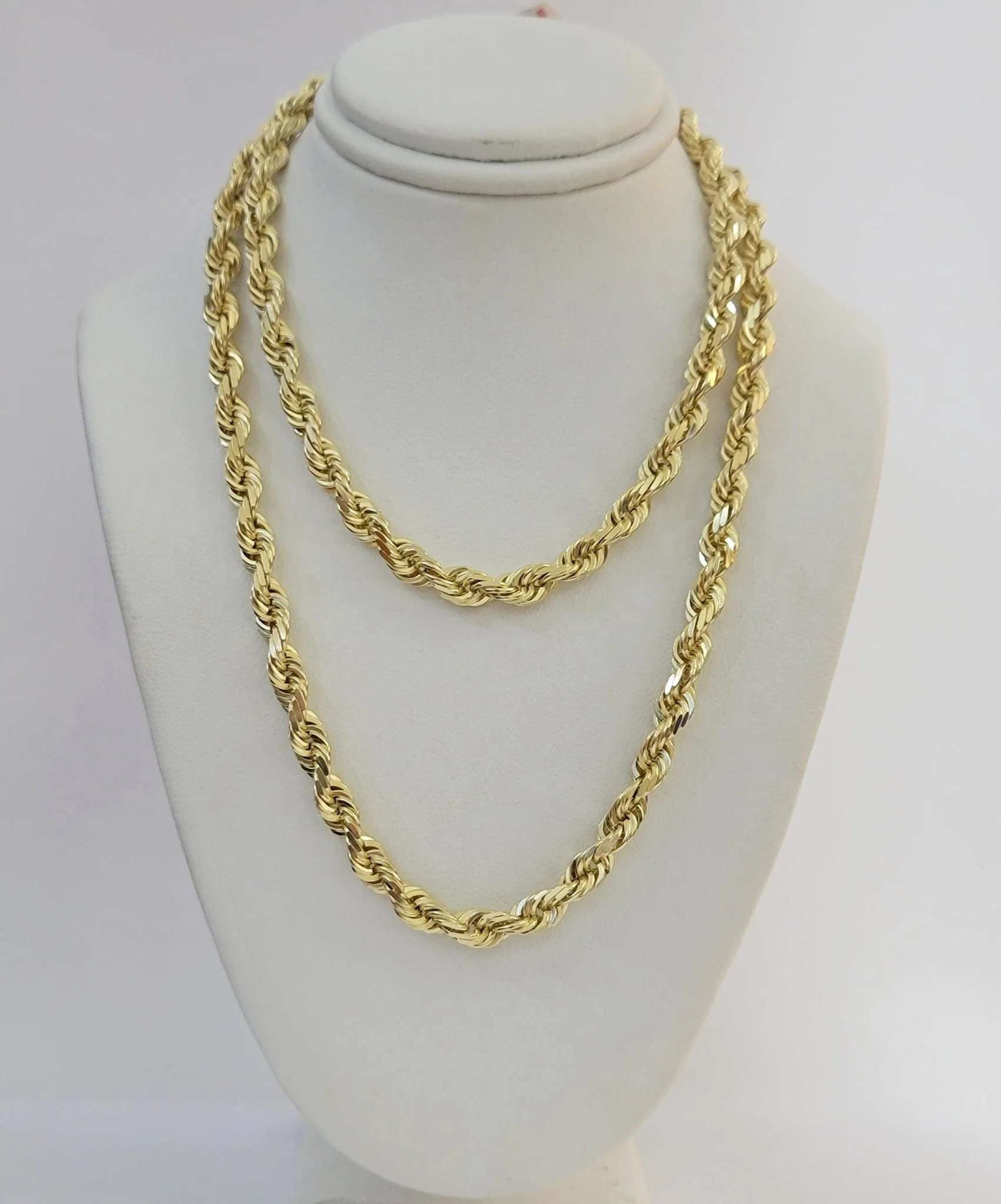 10k Yellow Gold Rope Chain Solid Necklace 6mm 18" Choker Length For Women Men - Image 6
