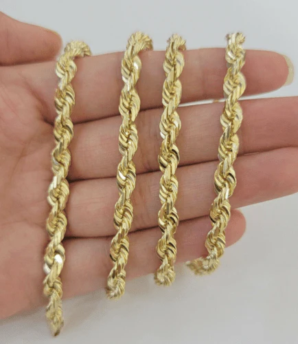 10k Yellow Gold Rope Chain Solid Necklace 6mm 22" Inch Real 10kt For Men Women - Image 2