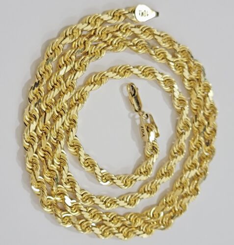 10k Yellow Gold Rope Chain Solid Necklace 6mm 22" Inch Real 10kt For Men Women - Image 4