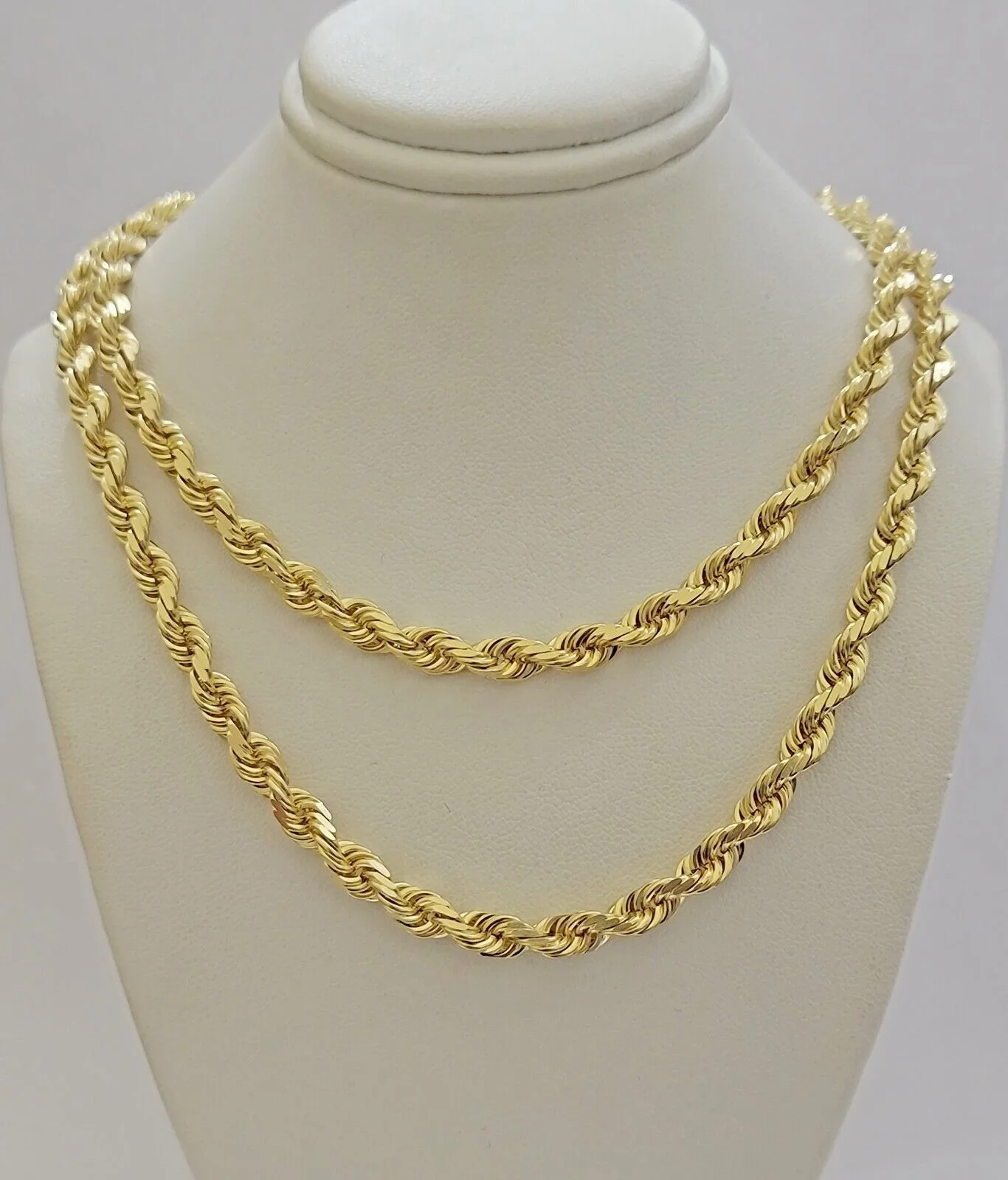 10k Yellow Gold Rope Chain Solid Necklace 6mm 22" Inch Real 10kt For Men Women - Image 6
