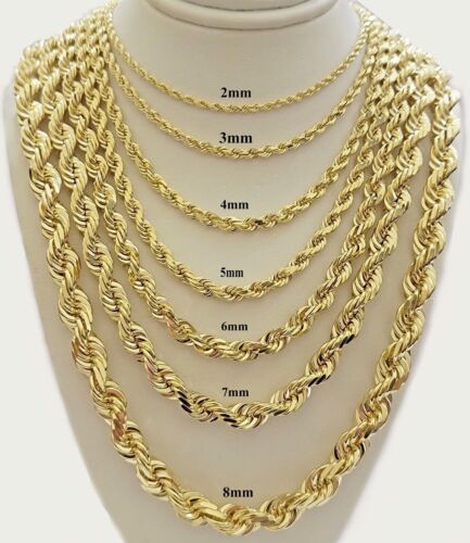10k Yellow Gold Rope Chain Solid Necklace 6mm 20" Choker Length For Women Men - Image 6