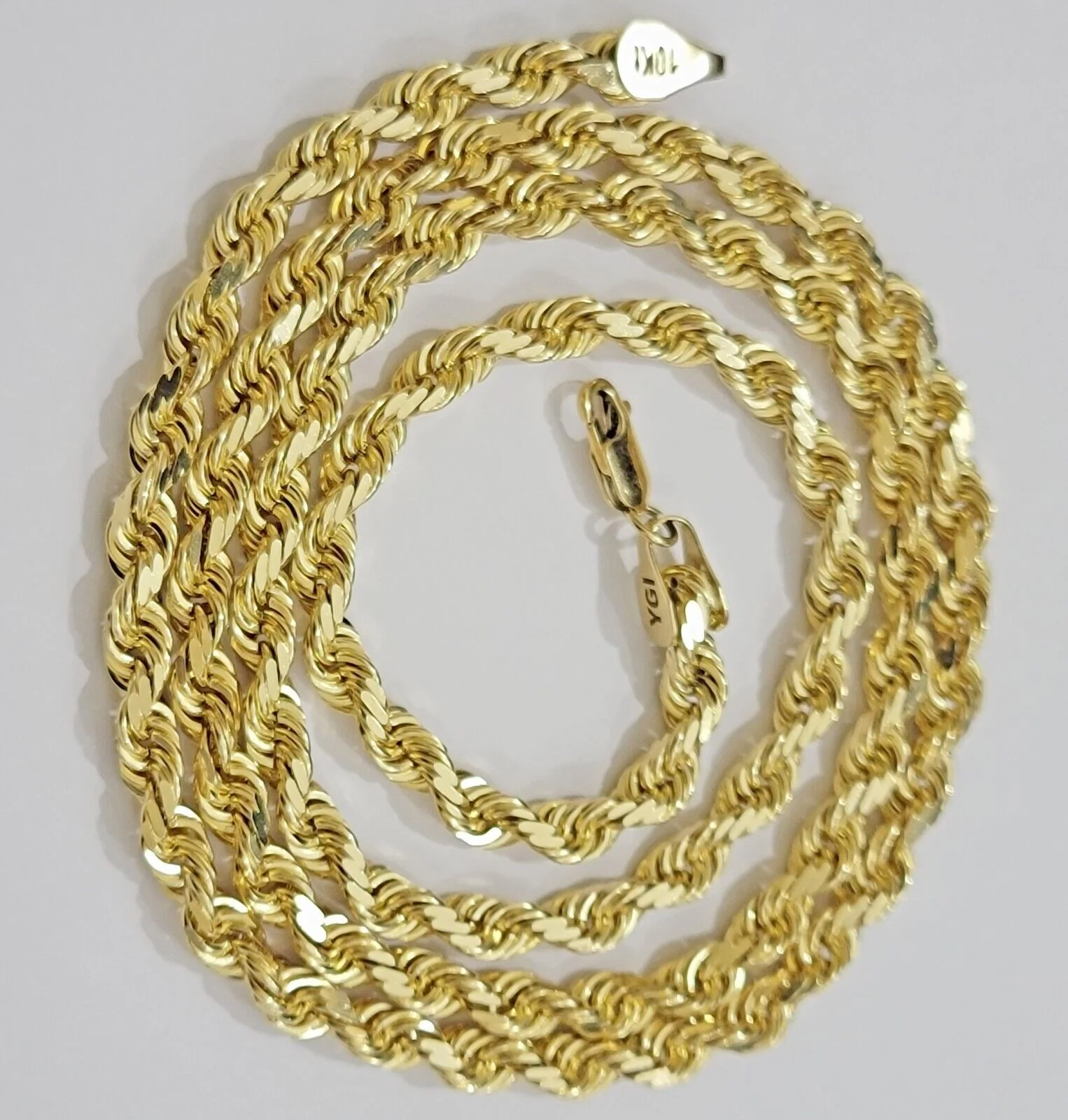 10k Yellow Gold Rope Chain Solid Necklace 6mm 24" Inch Real 10kt For Men Women - Image 3