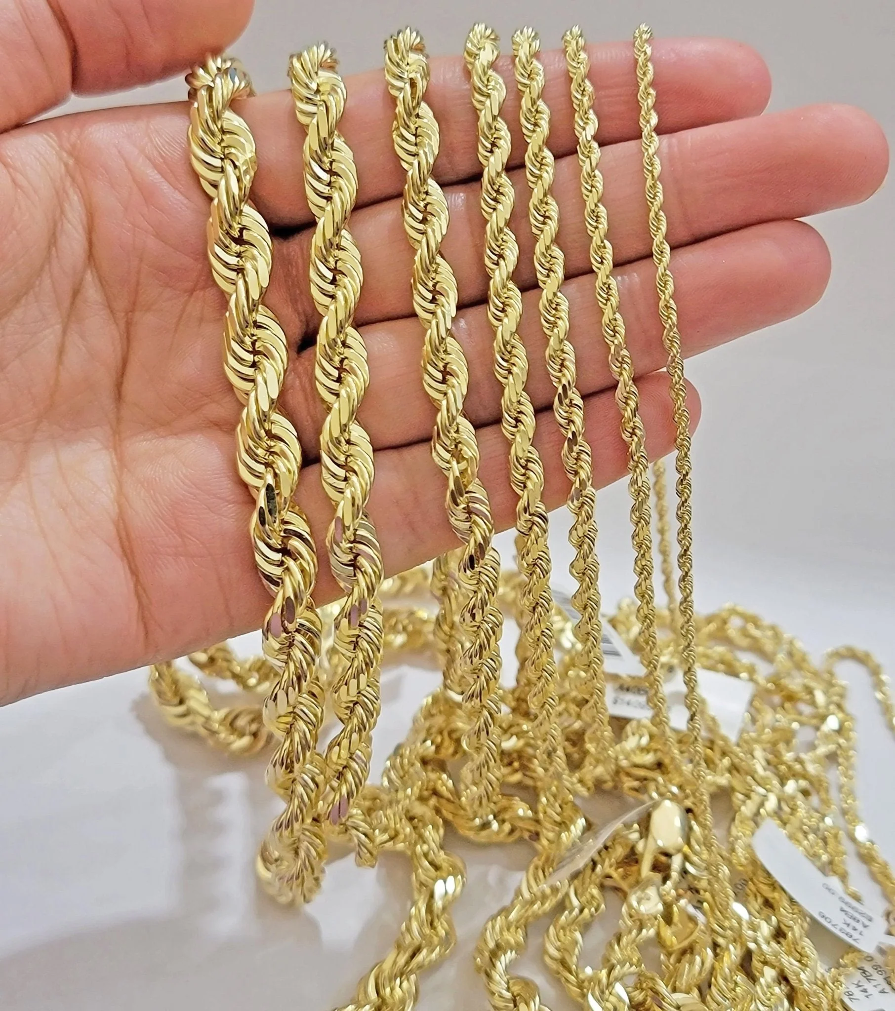 10k Yellow Gold Rope Chain Solid Necklace 6mm 26" Inch Real 10kt For Men's - Image 8