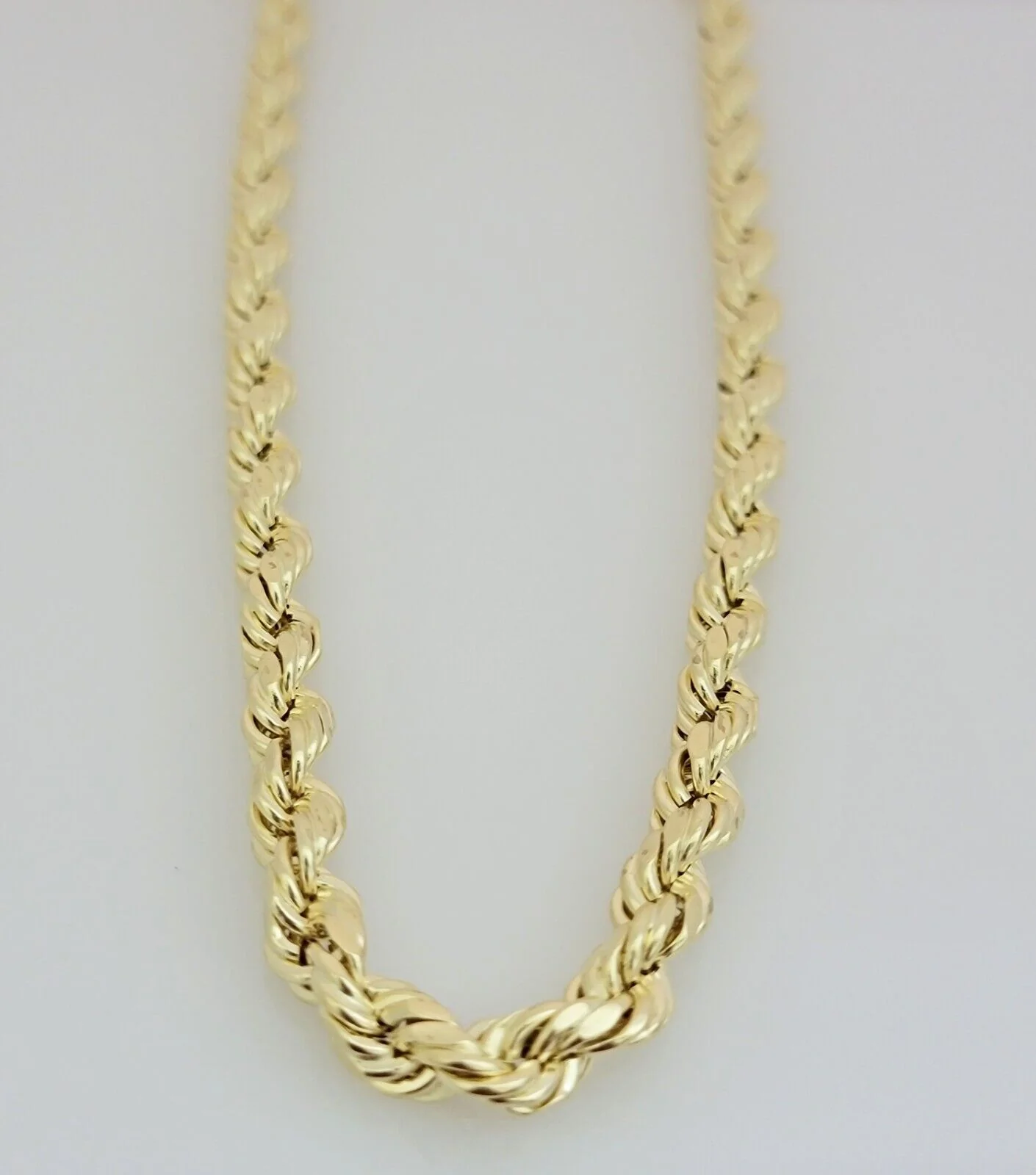 10k Yellow Gold Rope Necklace Chain 7mm 20" 22" 24" 26" 28" 30 Inch REAL 10k Men - Image 10