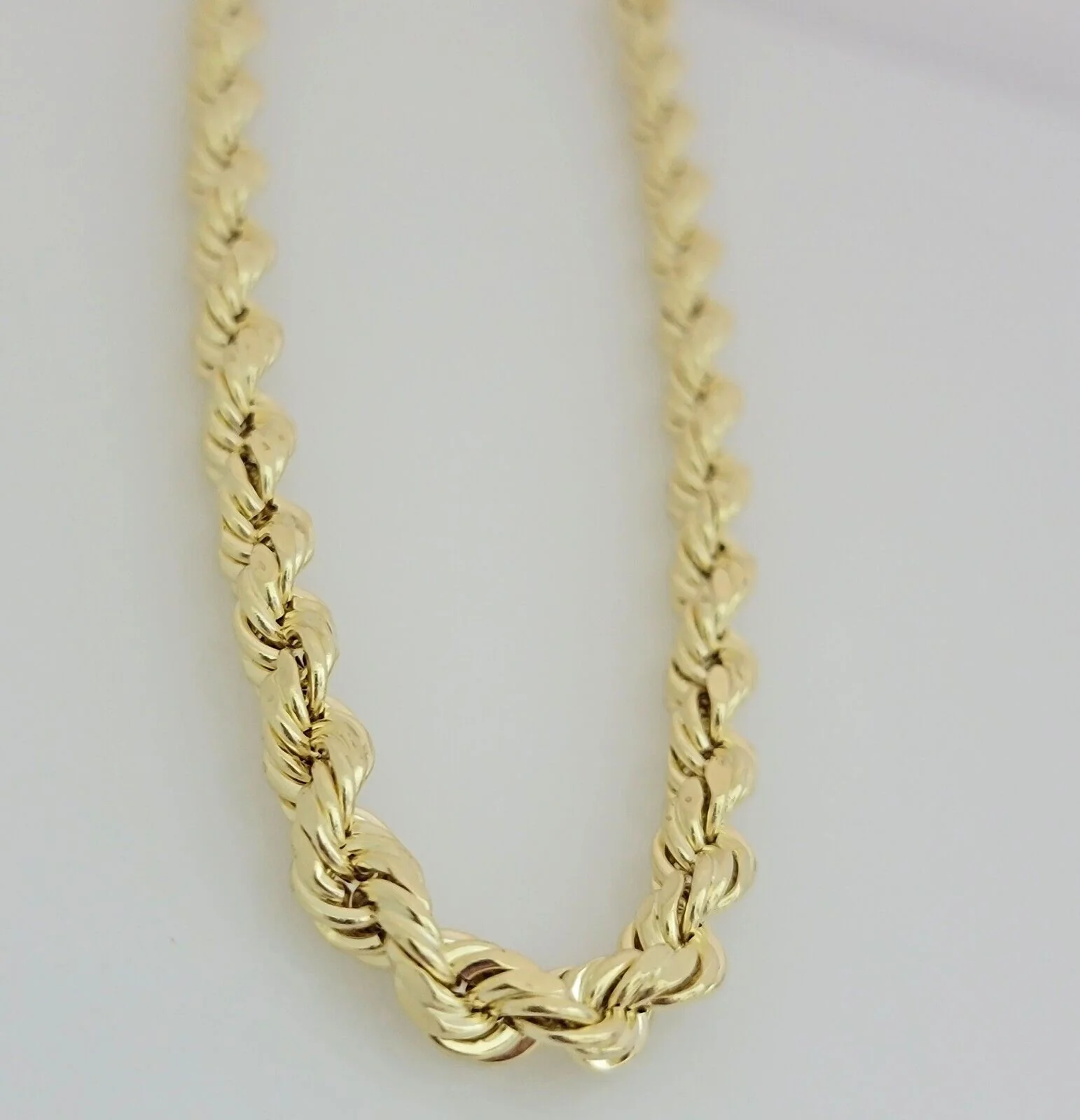 10k Yellow Gold Rope Necklace Chain 7mm 20" 22" 24" 26" 28" 30 Inch REAL 10k Men - Image 5